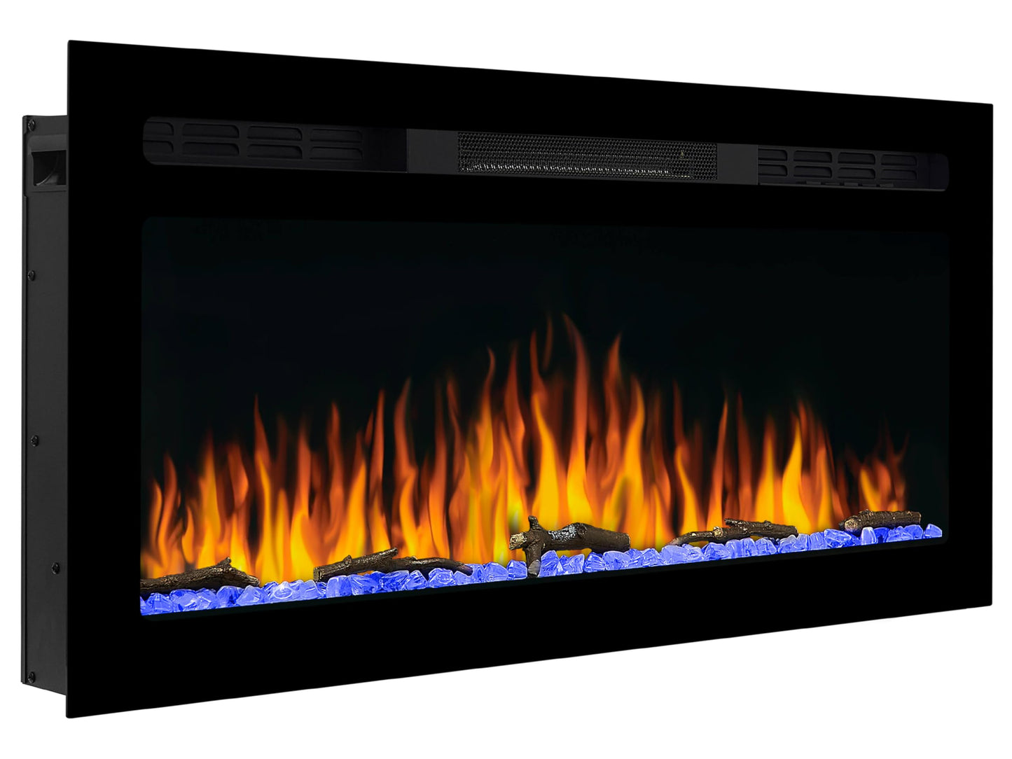 ArtiFlame Elektrokamin AF27WR Multicolor, Elektrischer Einbaukamin mit Heizung 900/1800 W, realistischer 3D-Flammeneffekt, LED-Beleuchtung, Fernbedienung, Timer, Thermostat, Knistereffekt, Schwarz