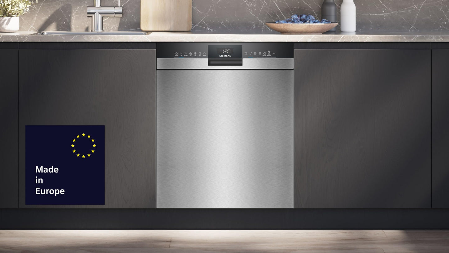 Siemens SN43ES06VE, iQ300 Smart Dishwasher, Undermount Dishwasher, 60 cm, Cutlery Drawer, Automatic Door Opening, Triple rackMatic, Particularly Quiet, intesiveZone, varioSpeed, aquaStop