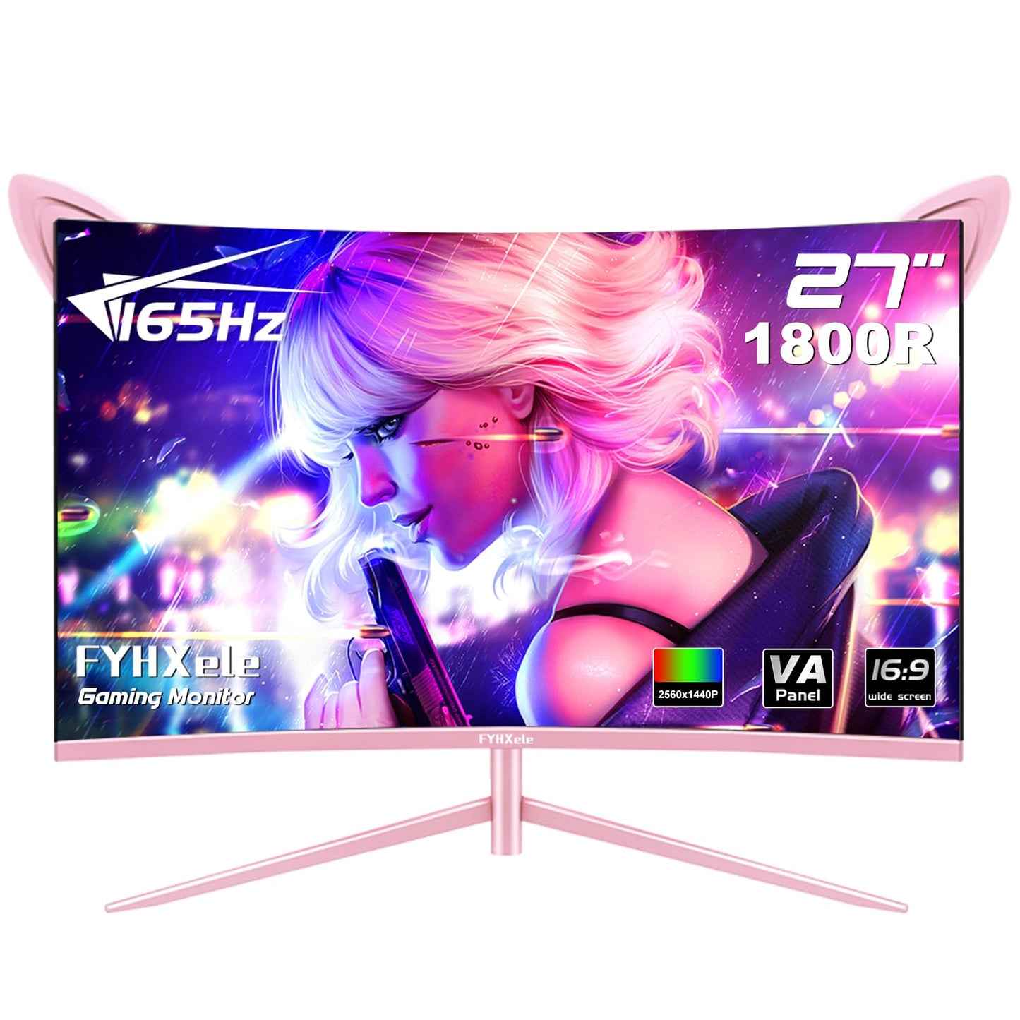 FYHXele Gaming Monitor 24 Inch 180Hz 1080P IPS 1ms MPRT PC Monitor Built-in Speaker Support 144hz/165hz/180hz Freesync Premium Display Eye Care DisplayPort1.4 HDMI2.1 VESA