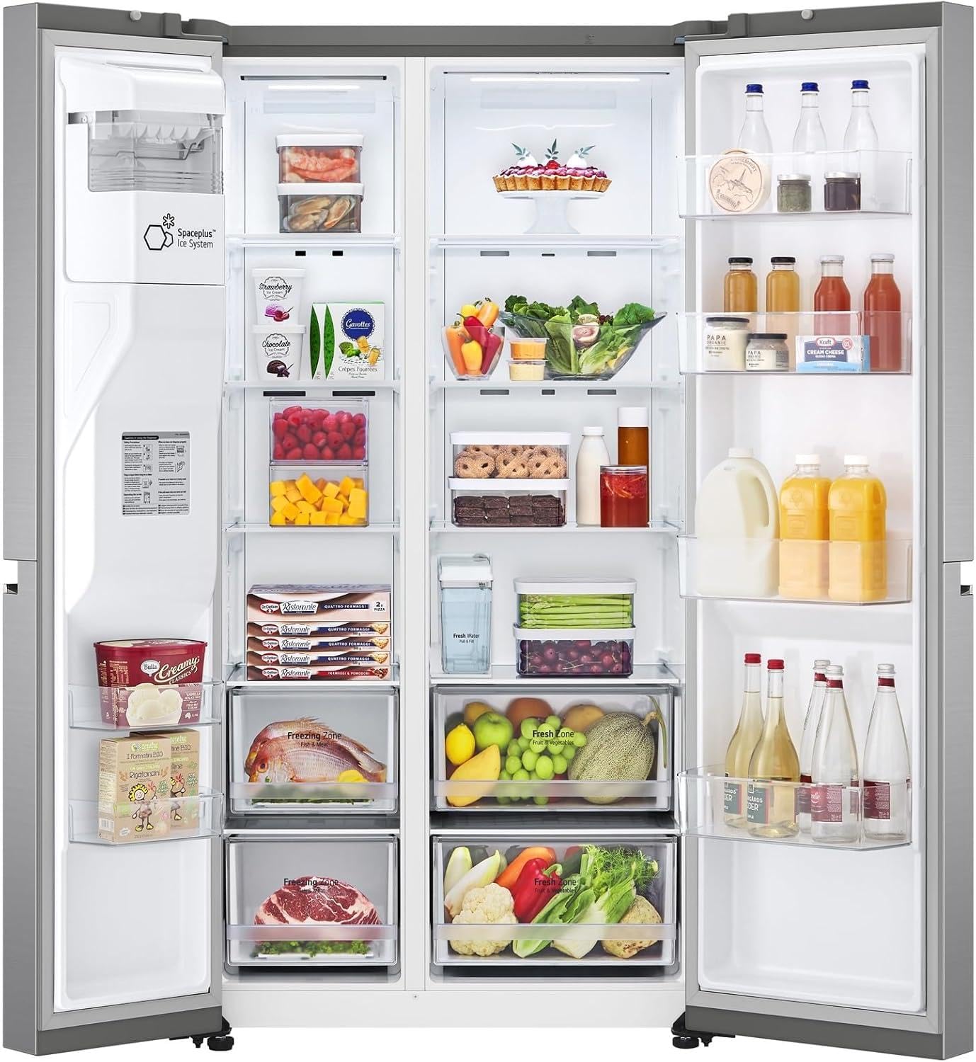 LG GSLC40PYPE Side-by-Side Kühlschrank ǀ Smart Inverter Compressor ǀ Eis- und Wasserspenderǀ Total No Frost Technologie ǀ EEK E ǀ 638 L
