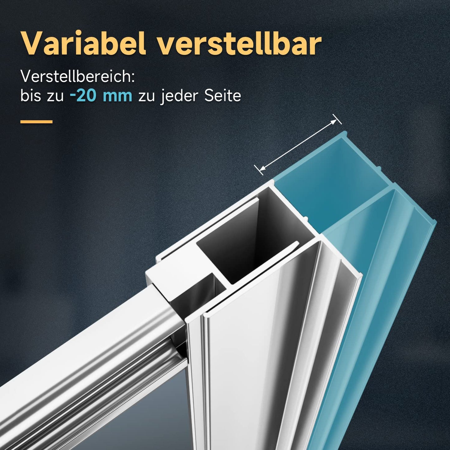 SONNI Shower Cubicle 80 x 80 x 185 cm, Corner Entry, Shower Enclosure, Double Sliding Door, Real Glass