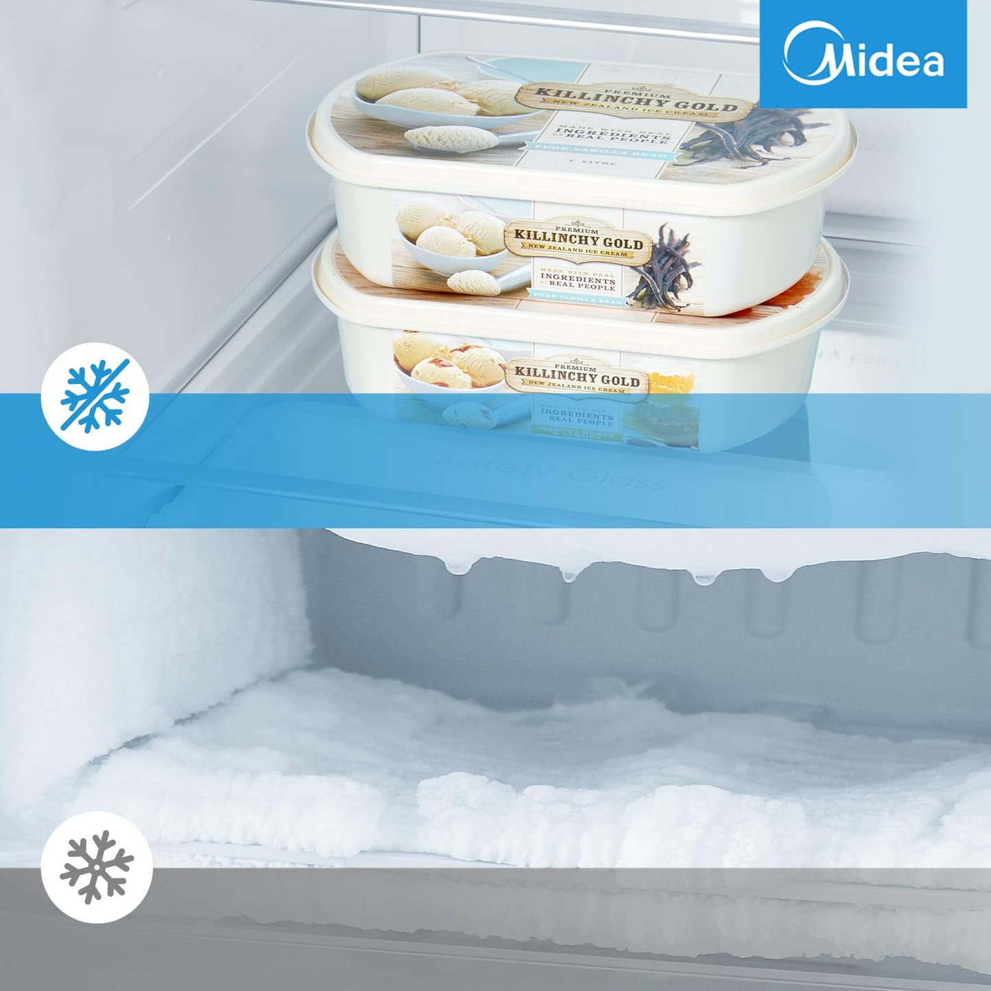 Midea KS-DDX 6.32 WT Side-by-Side Kühl-/Gefrierkombination/ 178,8 cm Höhe/ 254 kWh/Jahr/No Frost/Dual Inverter Compressor/mit 3in1 Wasser-/Eisspender und Wassertank, Dark Inox