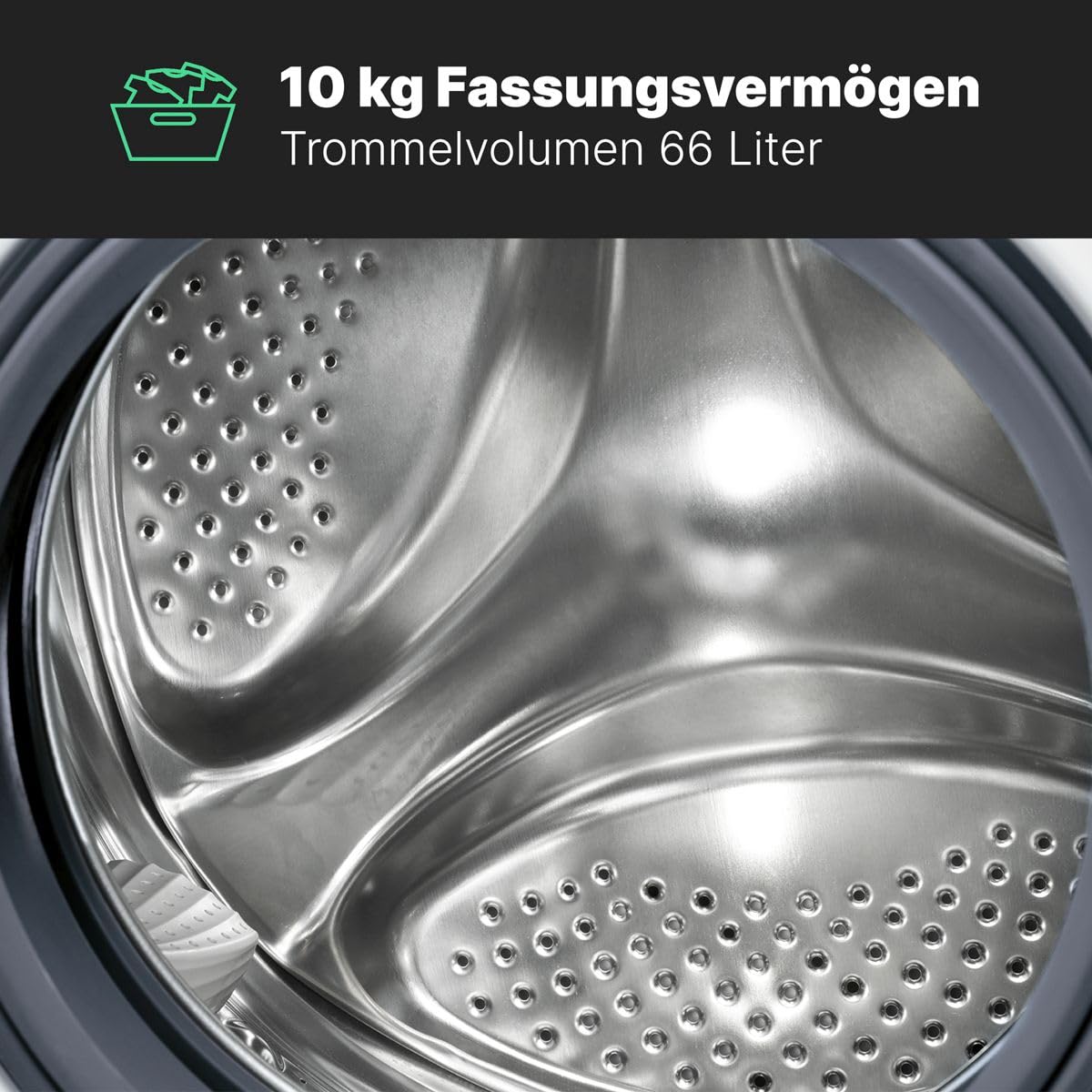 Bomann® Waschmaschine 10kg | max. 1400 U/min | 16 Programme | Bürstenloser DC-Motor: effizient, leise und langlebig | Endzeitvorwahl | Zulaufschlauch-Sicherheitssystem | Washing Machine | WA 7111
