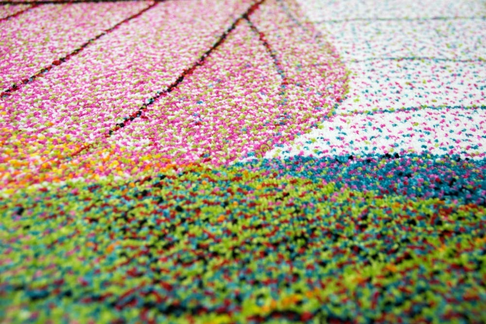 Modern Rug Living Room Leaves Colourful Size 160 x 230 cm