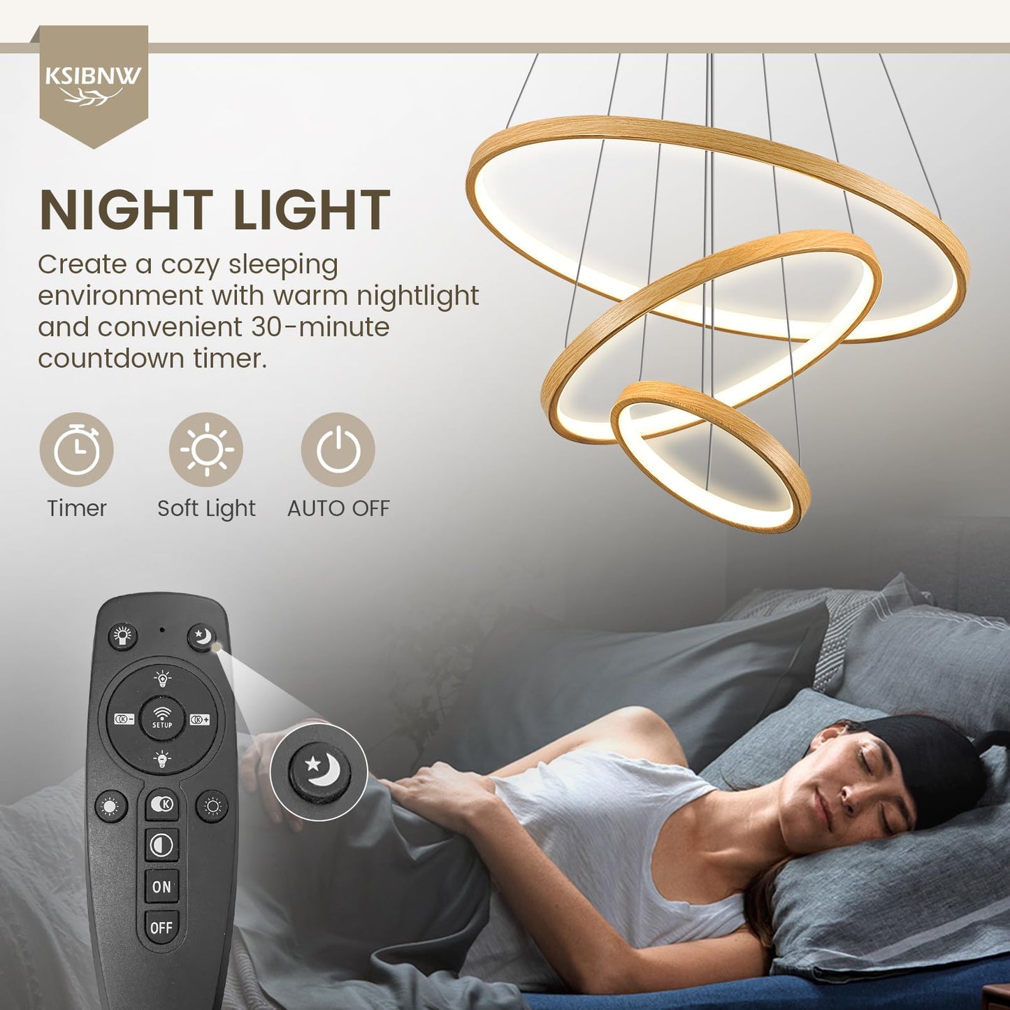 KSIBNW 3 Ringen Moderne LED Hängelampe Esstisch,45W LED Hängeleuchte & Pendelleuchten Höhenverstellbar für Esszimmer Wohnzimmer,Dimmbar Hängeleuchte Aluminium Mit Fernbedienung,3000K-6500K,Schwarz