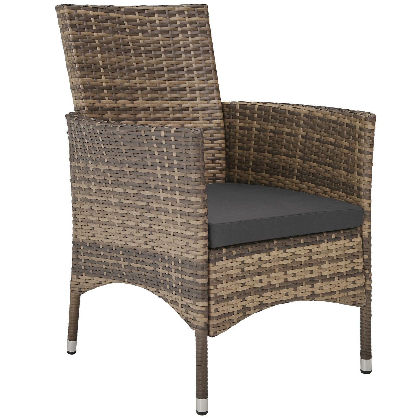 tectake® edles Outdoor Gartenmöbel Set Rattan Sitzgruppe mit Sessel und Tisch für 8 Personen, inkl. Schutzhülle und Polstern, Balkon Möbel wetterfest - Natur/dunkelgrau