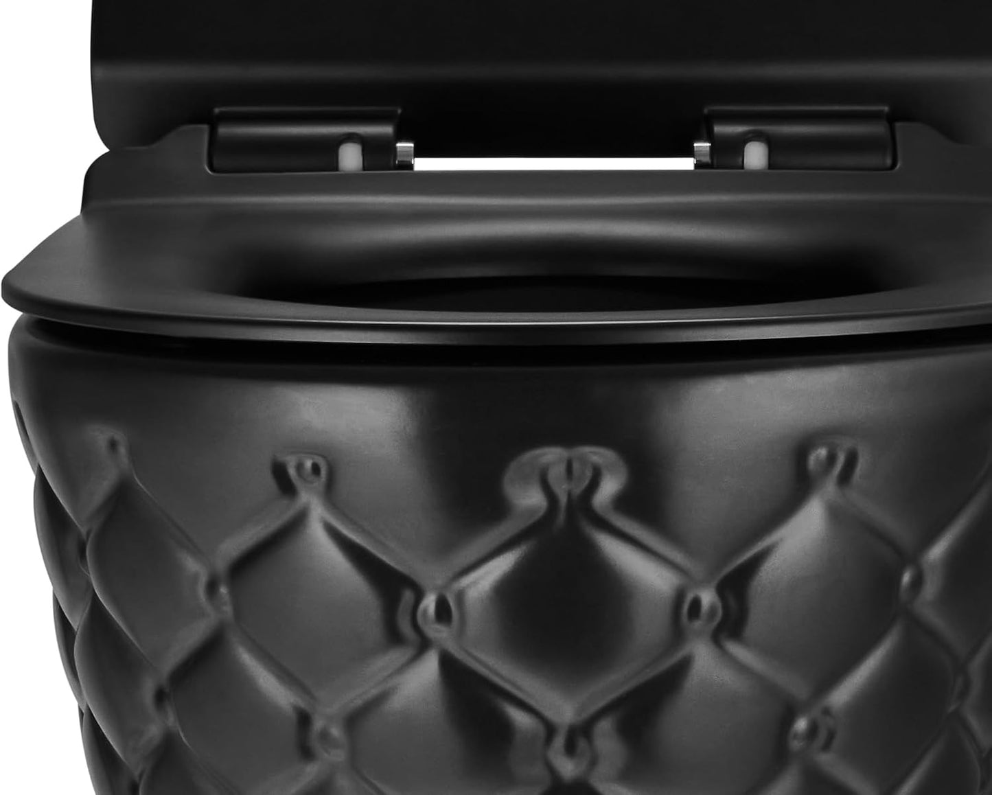 RD Luxury Spülrandloses Hänge-WC Schwarz Matt – Wandtoilette aus Keramik mit Softclose WC-Sitz, Schallschutz & Komplettset