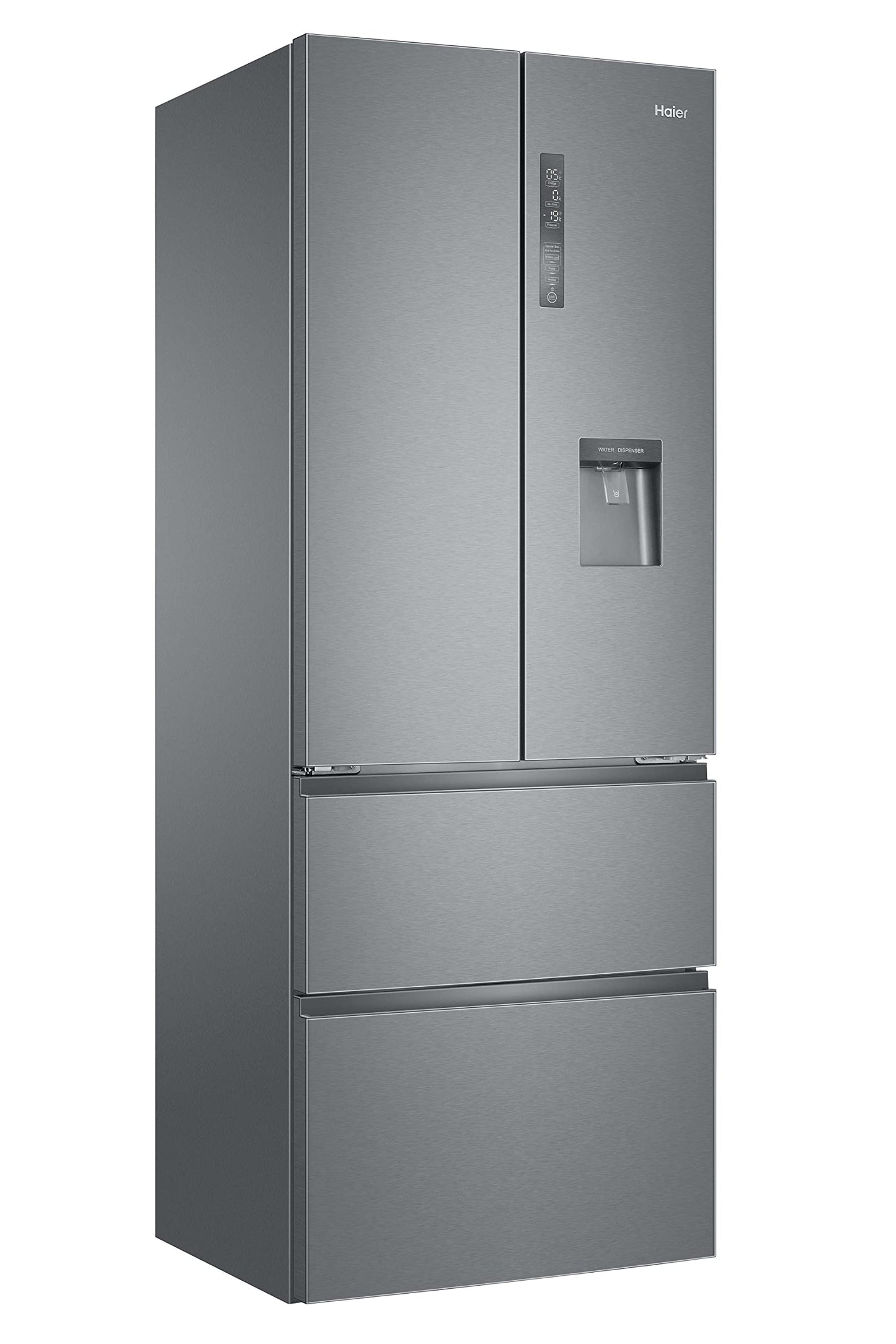Haier French Door Kühl-Gefrierkombination 70 cm Breite I 402 L French Door Kühlschrank, freistehend I Doppeltür Kühlschrank mit Gefrierfach, No Frost I LED, Touch-Display I FD 70 SERIE 3 HFR3718ENMM