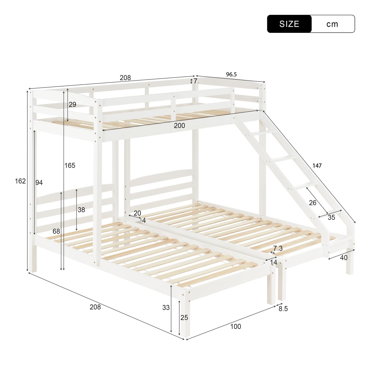 Merax Hausbett 90x200 cm mit 2 Schubladen, für 2 Kinder Doppelbett, Vielseitiges Holz Baumhausbett für Mädchen & Jungen, Stabil Spielbett Gitterbett mit Rausfallschutz und Lattenrost, Weiß