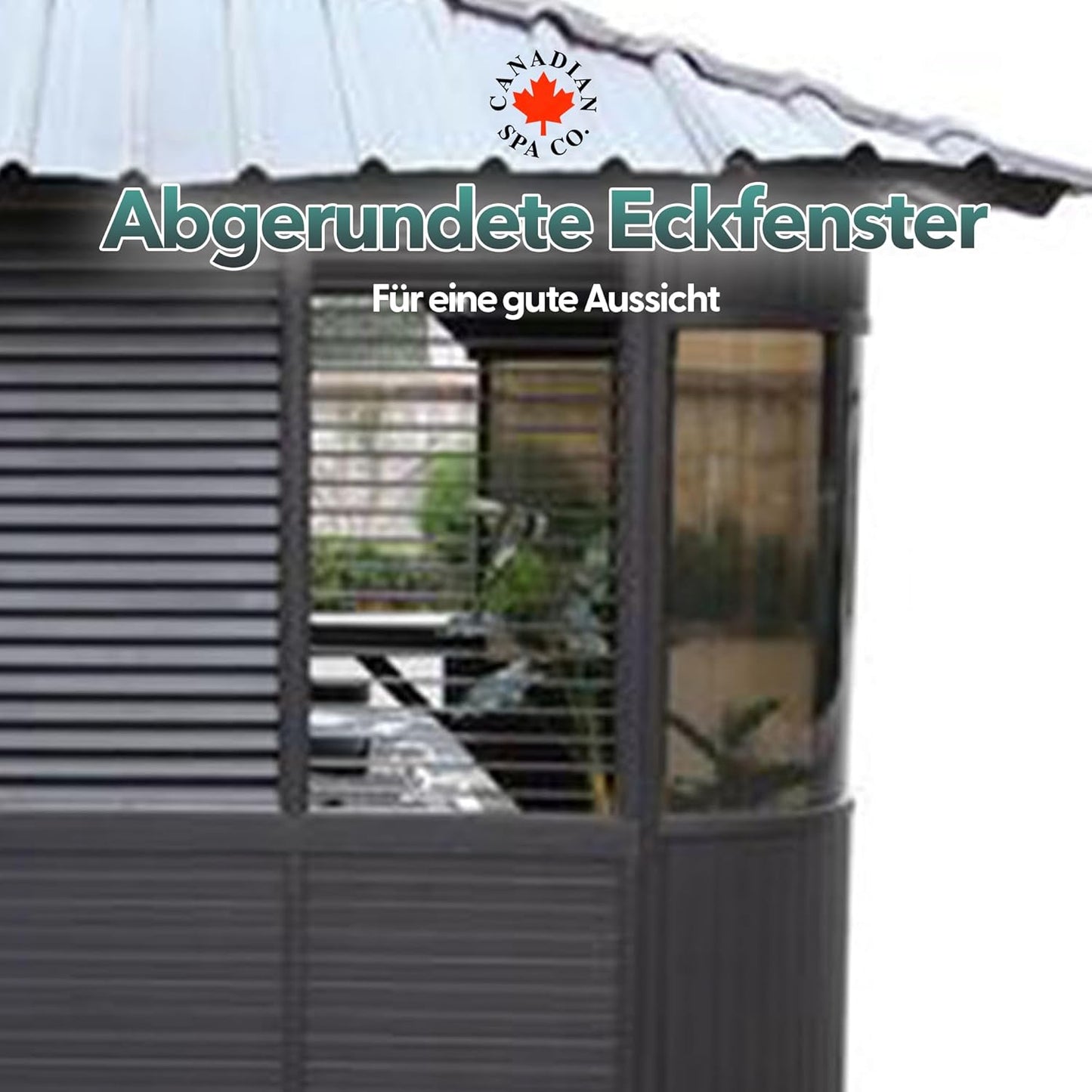 CANADIAN SPA CO. Fraser Freestanding Pool Gazebo in Brown, HotTub Gazebo with Bar, Slat Window and Roof Window