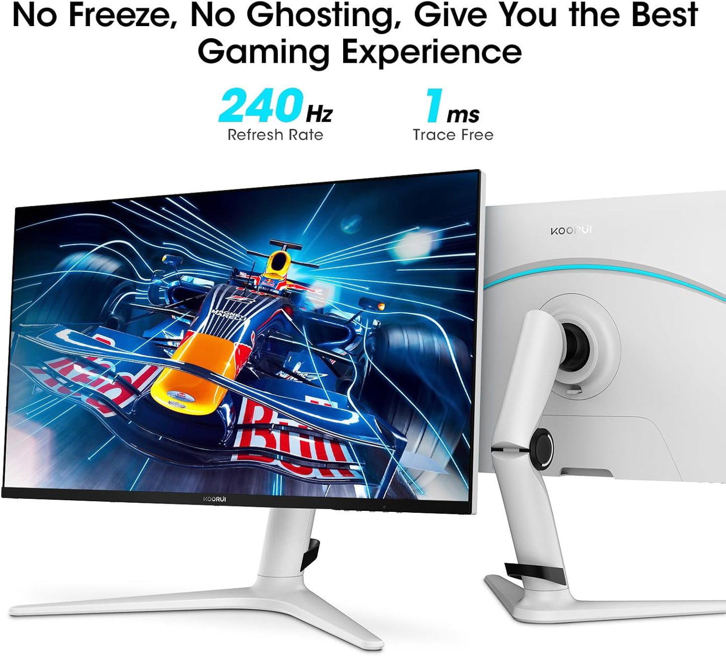 KOORUI Gaming Monitor 27 Zoll, Full HD Rahmenlos Bildschirm 165Hz Adaptive Sync (1ms, VA-Panel, Eye-Care, 1920 x 1080, 2xHDMI 2.0, & DisplayPort 1.4, VESA 75x75mm, DCI-P3 90%)