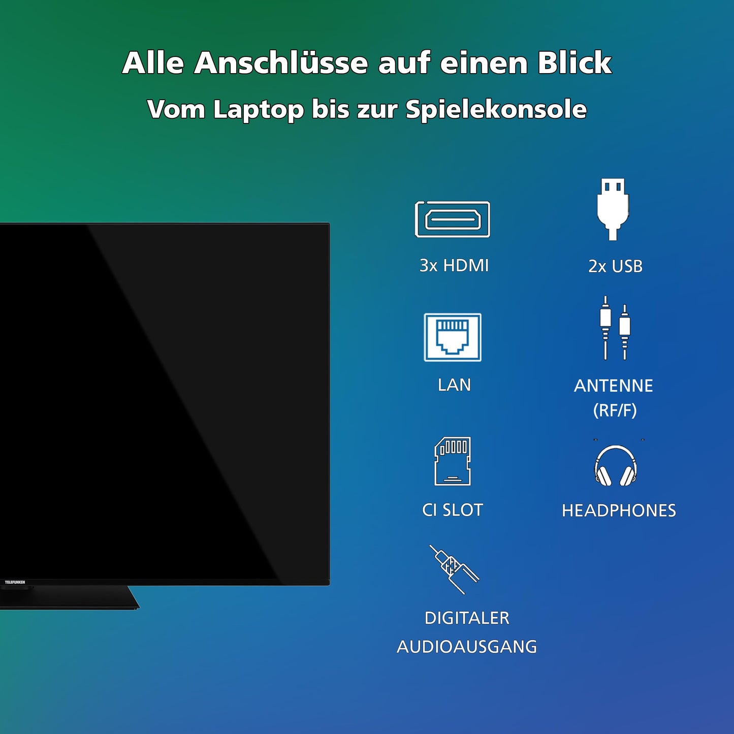 TELEFUNKEN VIDAA D43U790B2CW 4K TV 43 Inch Smart TV UHD, HDR TV with Dolby Vision, Triple Tuner and 6 Months HD+ Including LED TV, Black