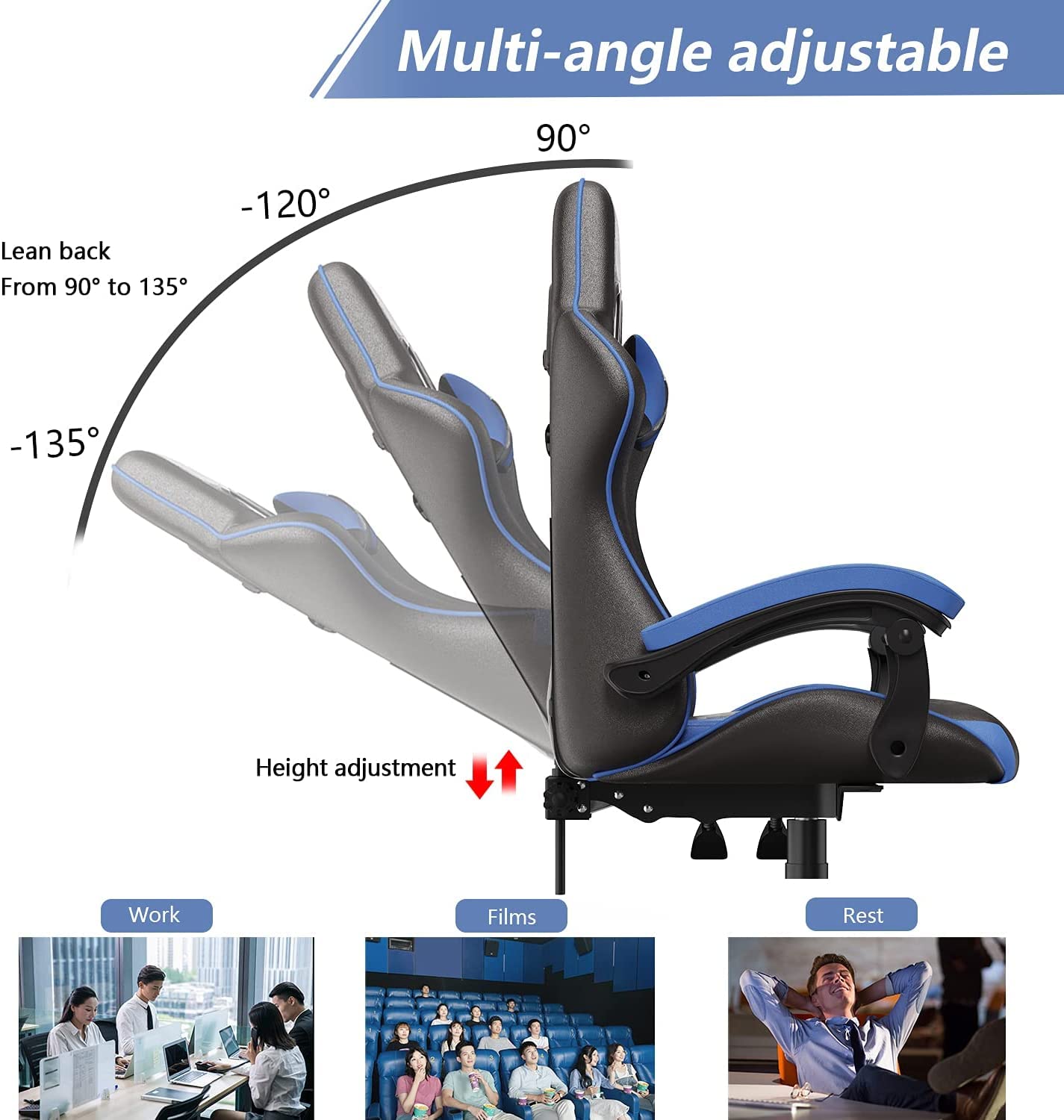 Racingreat Gaming Stuhl, Gamer Stühle, Ergonomisch Gaming Chair, Rückenlehne Einstellbar Pc-Stuhl, 360° Drehbar Gaming Sessel, Atmungsaktiver Bürostuhl für Jugendliche Jungen Mädchen Erwachsene Rosa