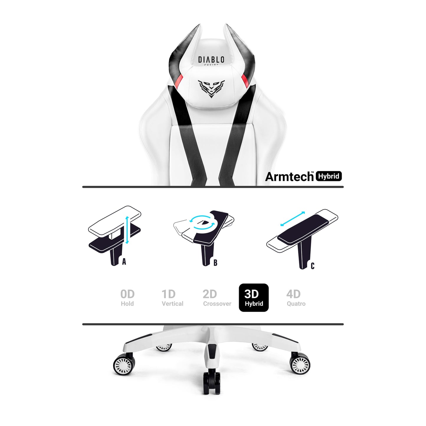 Diablo X-Horn Gaming Office Chair Desk Chair 3D Armrests Ergonomic Design Neck / Lumbar Cushion Imitation Leather Rocker Function