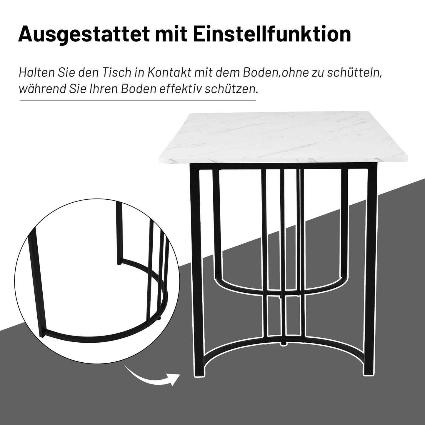 Gegtuon Esstisch mit 4 Stühlen für 4 Personen 140x80 cm, 5 teilig Tisch Rechteckig für Küche, Modern Küchentisch mit Schwarz Tischbeine, Essgruppe für Esszimmer Wohnzimmer, Leinen, Dunkelgrau