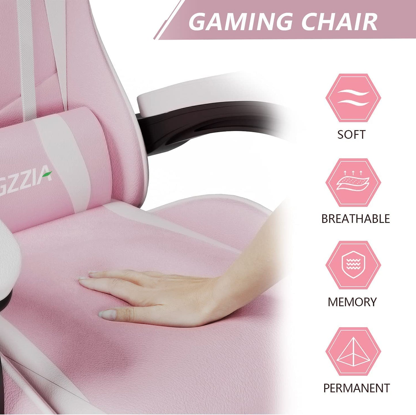 Racingreat Gaming Stuhl, Gamer Stühle, Ergonomisch Gaming Chair, Rückenlehne Einstellbar Pc-Stuhl, 360° Drehbar Gaming Sessel, Atmungsaktiver Bürostuhl für Jugendliche Jungen Mädchen Erwachsene Rosa