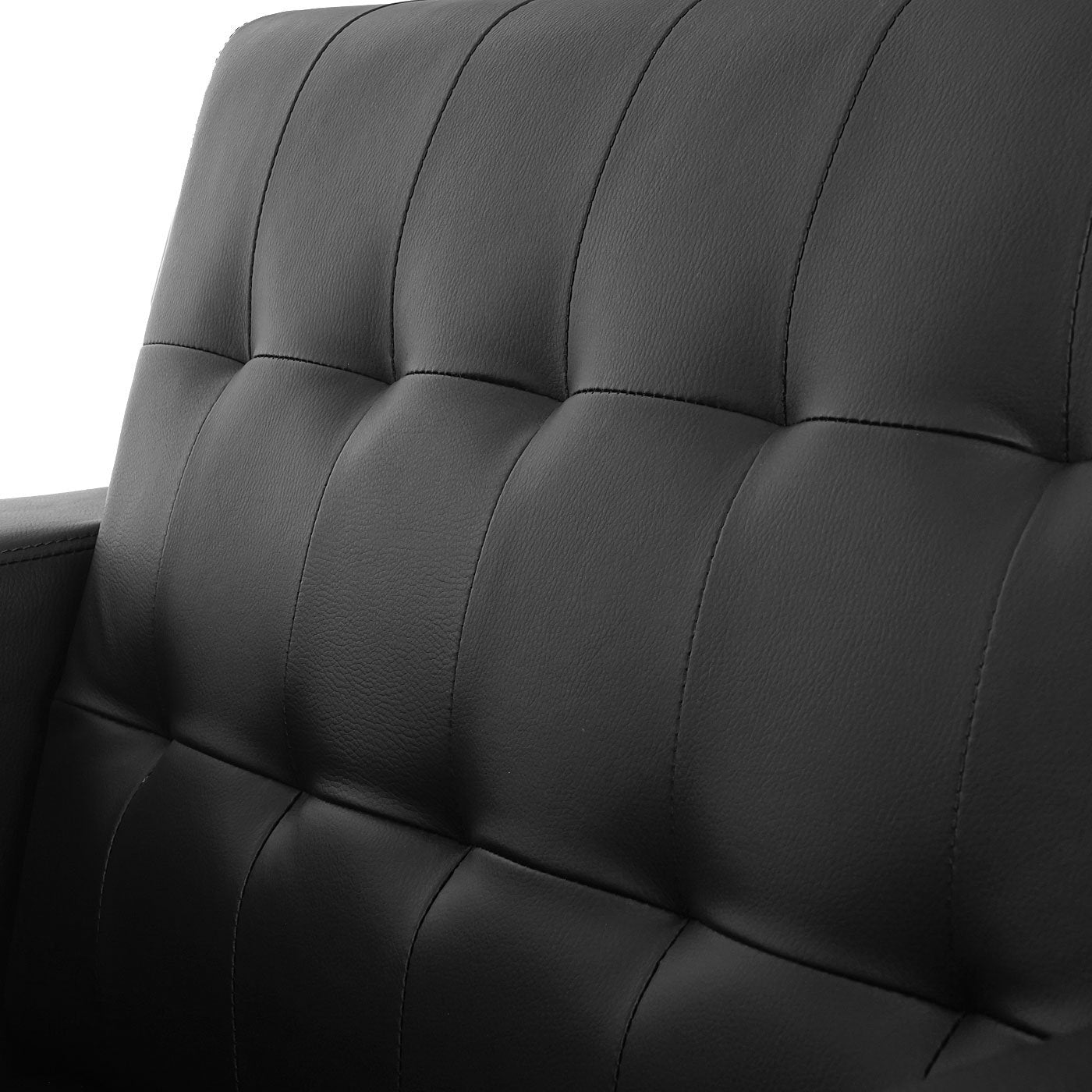 3-1-1 Sofagarnitur Kunda, Couch Loungesofa Kunstleder, Metall-Füße - schwarz
