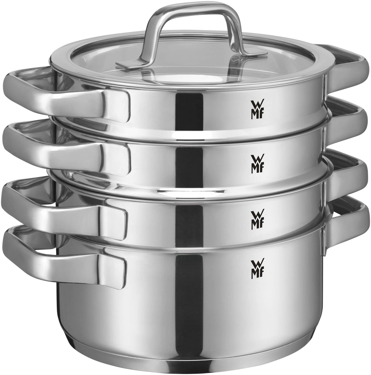 WMF Devil Pfannenset Induktion 3-teilig, Bratpfanne 24, 20, 28 cm, Induktion, Cromargan Edelstahl beschichtet, Kunststoffgriff