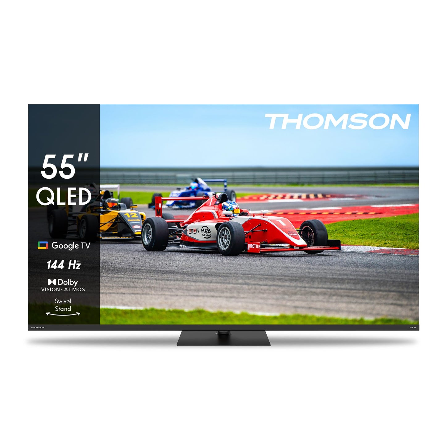 THOMSON 55QG6C14 QLED Plus Google Smart TV, Wi-Fi, Dolby Audio, Built-in Front Speaker, Bluetooth 5.1, Triple Tuner (Cable/Satellite/Antenna), HDMI, CI+, A+ Panel