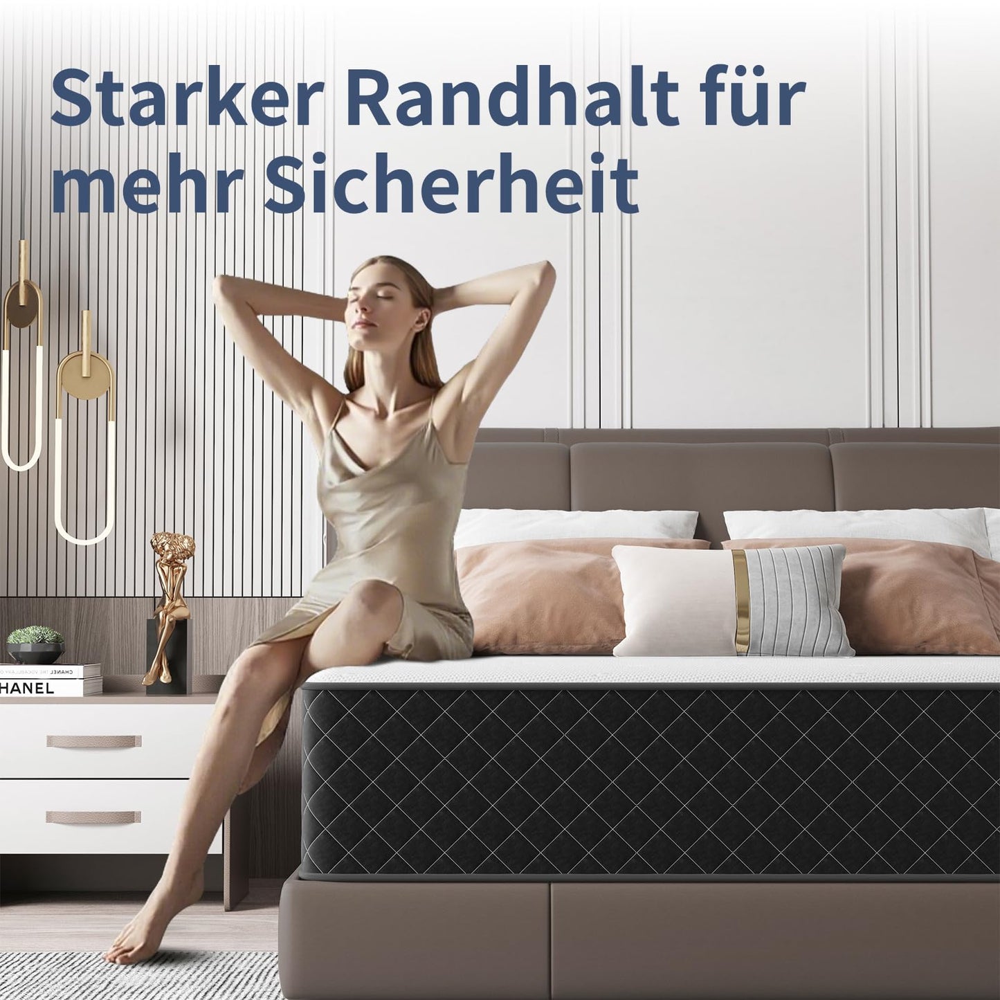 MOLPHIT Mattress 140 x 200 cm, Height 25 cm, Oeko-Tex Certified, Hardness H3 and H4, 7-Zone Pocket Spring Mattress with Comfort Foam, Fabric with Soft, Durable and Skin-Friendly, 140 x 200 x 25 cm