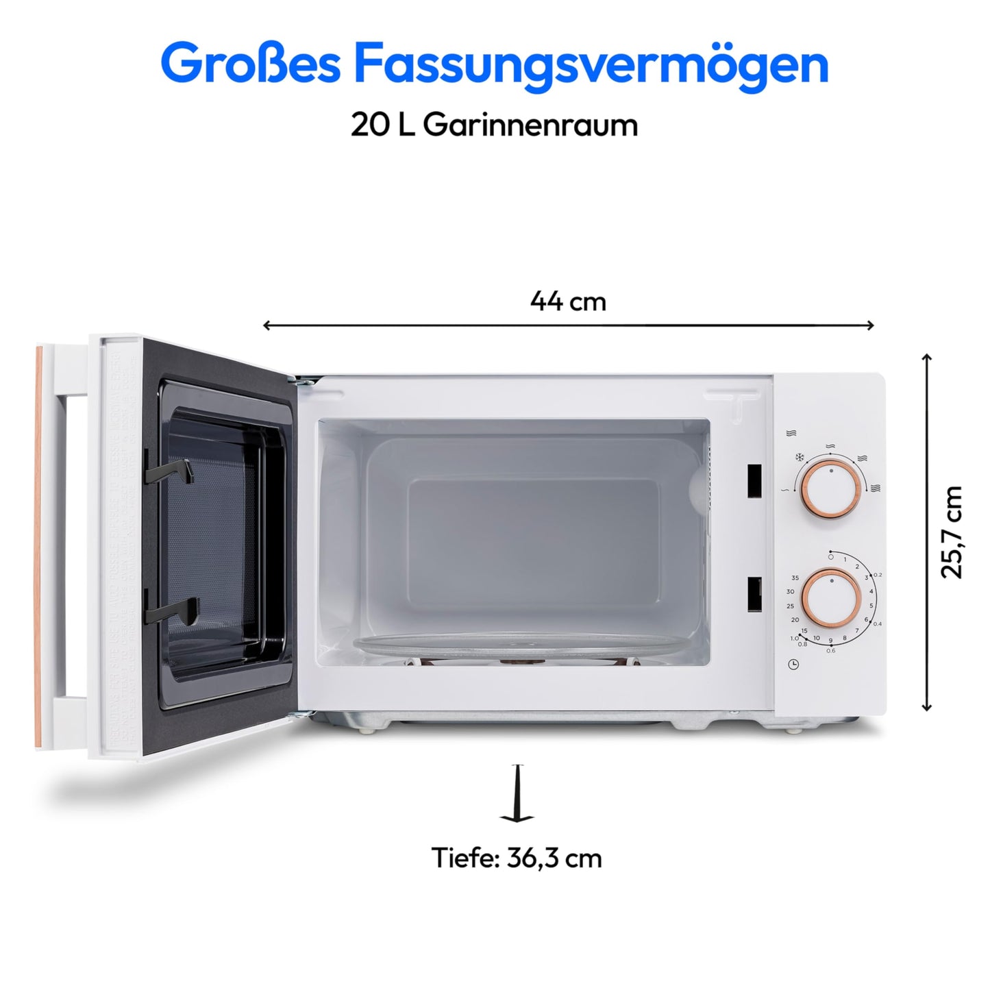 MEDION MD 15644 Microwave, Approx. 700 Watt Power, Approx. 17 Litre Capacity, 6 Levels, Defrost Function, Black/Silver