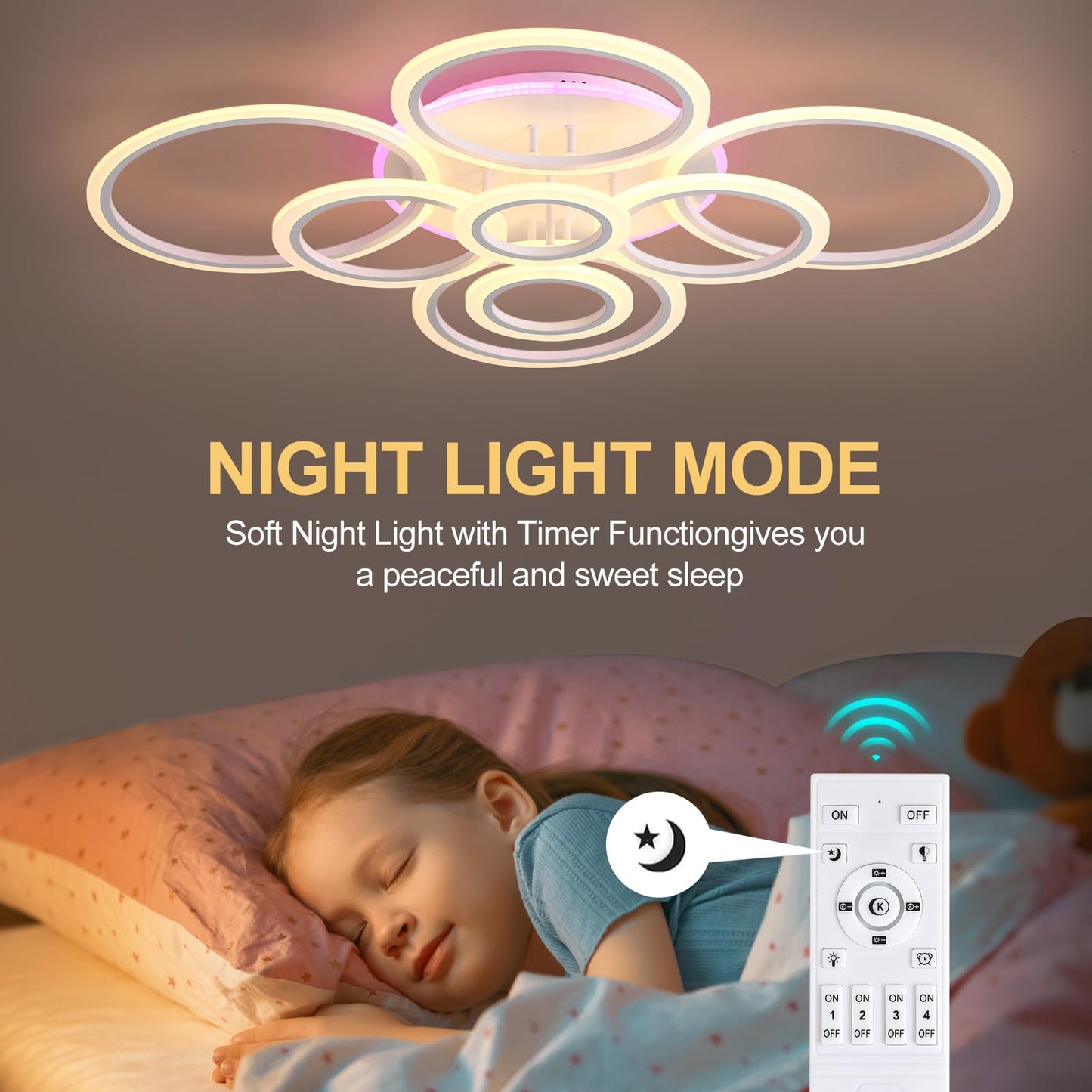 ZAITINZ Led Deckenleuchte,Wohnzimmerlampe 80W,Deckenleuchte Dimmbar mit fernbedienung 3000-6000K,5 Quadratische Deckenlampe Led,Moderne Deckenleuchten für Wohnzimmer,Schlafzimmer,Küche,Flur,Chrom