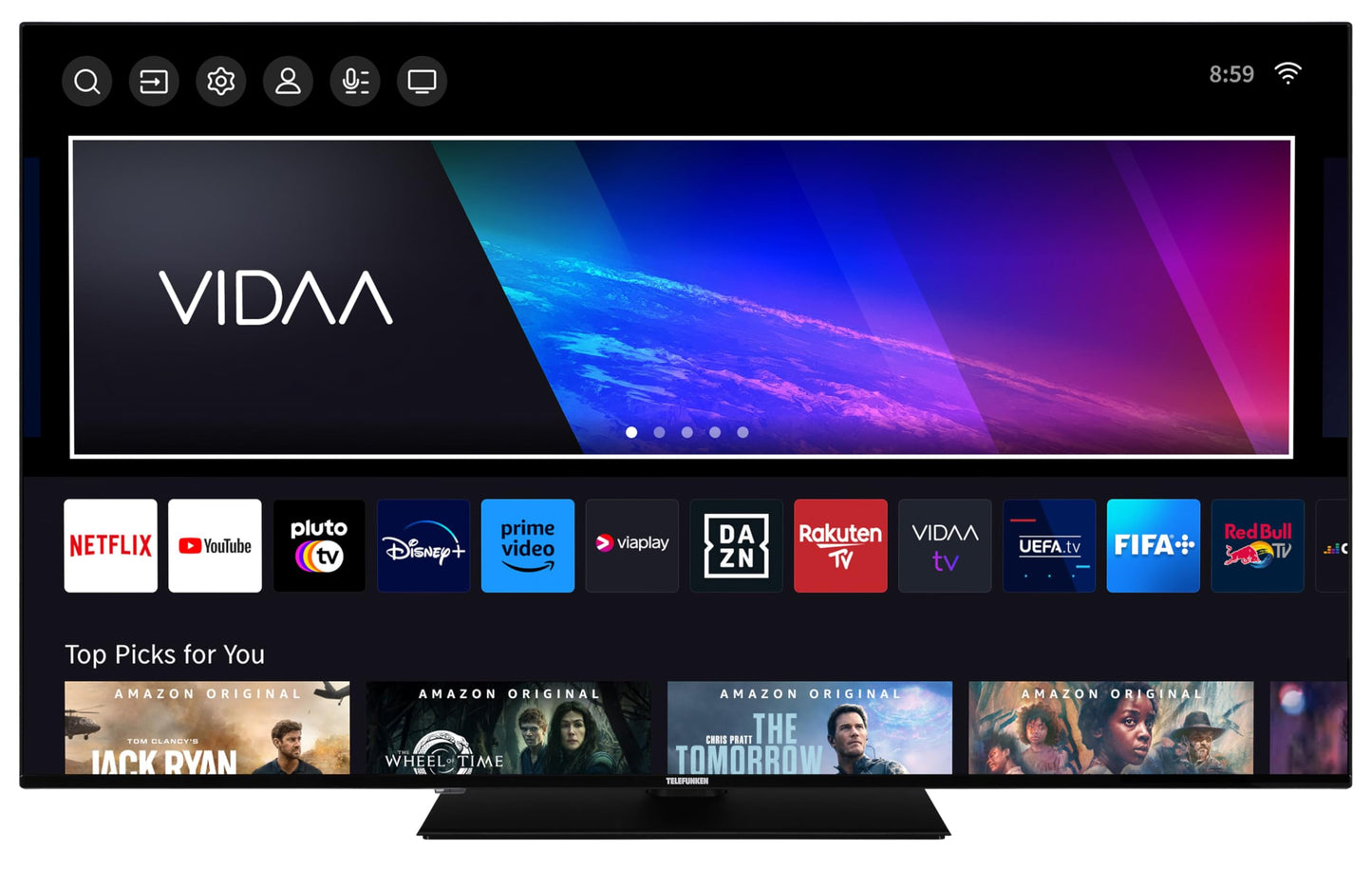 TELEFUNKEN VIDAA D43U790B2CW 4K TV 43 Inch Smart TV UHD, HDR TV with Dolby Vision, Triple Tuner and 6 Months HD+ Including LED TV, Black