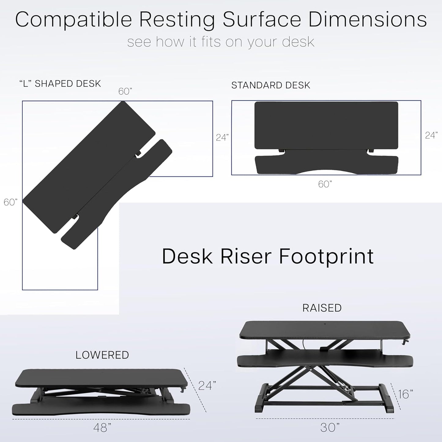 VIVO 32” Stehpult-Konverter mit höhenverstellbarem Aufsatz, Steh-Sitz-Arbeitsplatz für zwei Monitore und Laptop, mit breiter Tastaturablage, Schwarz, DESK-V000K