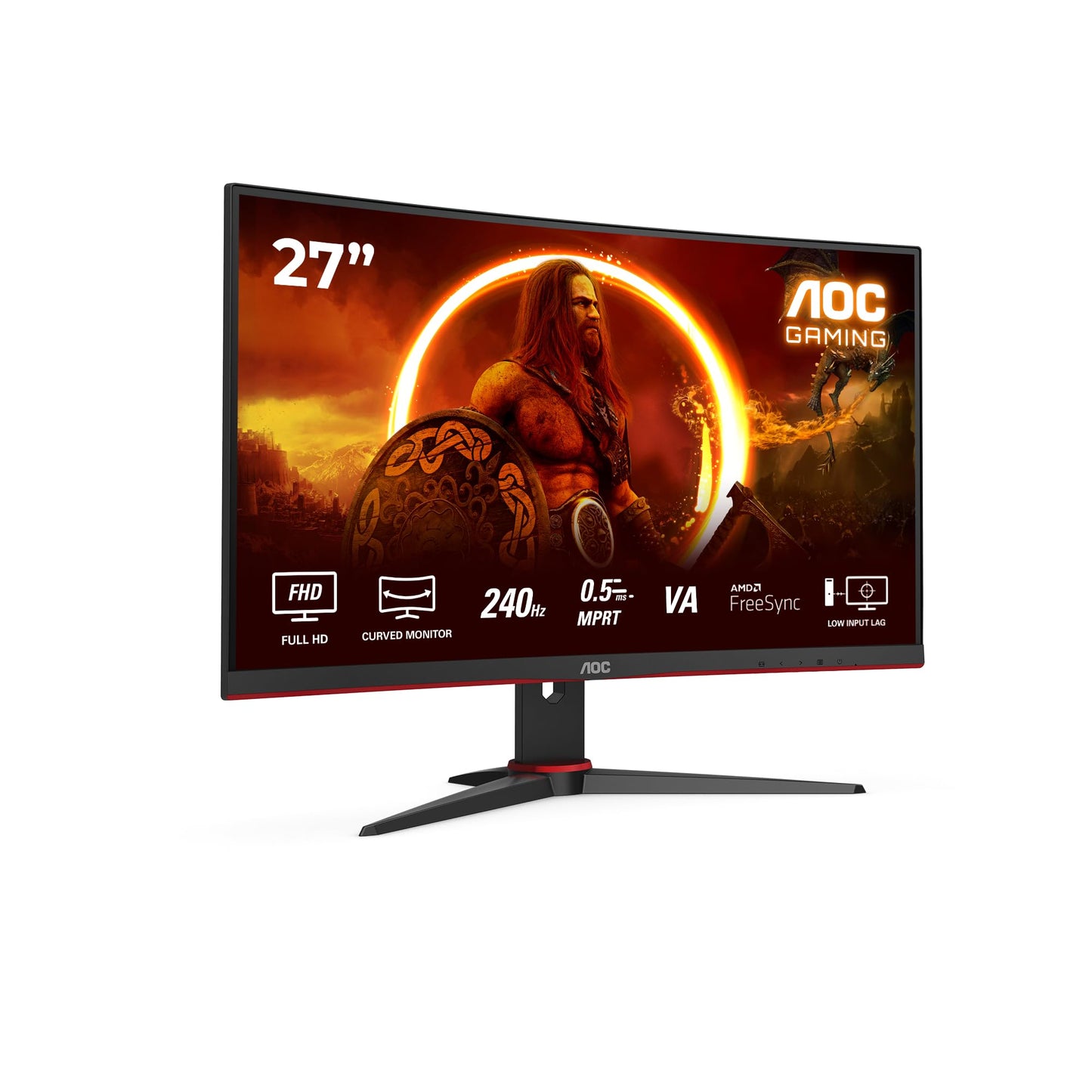 AOC Gaming CU34G2XPD – 34-Zoll-WQHD-Curved-Monitor, 180 Hz, schnelle VA, 1 ms GTG, FreeSync Premium, HDR400, höhenverstellbarer Standfuß (3440 x 1440, HDMI, DisplayPort, USB-Hub)