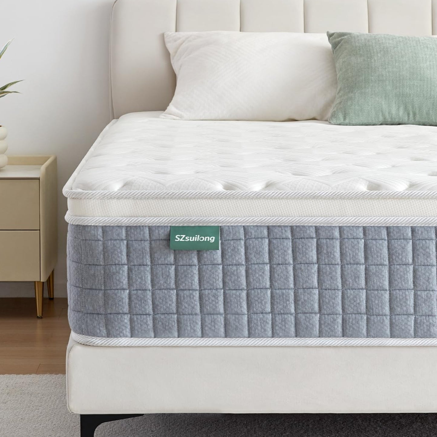 SZsuilong Mattress 180 x 200 x 24 H3 7-Zone Spring Mattress with Foam Orthopaedic Pocket Spring Mattress Oeko-Tex Certified 100 Nights Trial Sleep