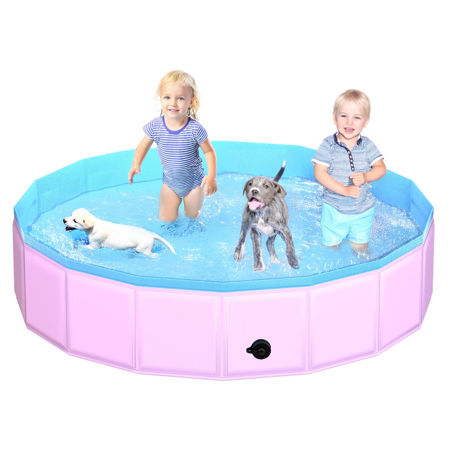 CACSPS Faltbarer Hundepool, 221 x 30,5 cm, Kinderpool mit Hartplastik, rutschfeste Hundebadewanne für den Außenbereich, Hinterhof, Faltbarer Hundepool für Kinder, Hunde, Haustiere (rot)