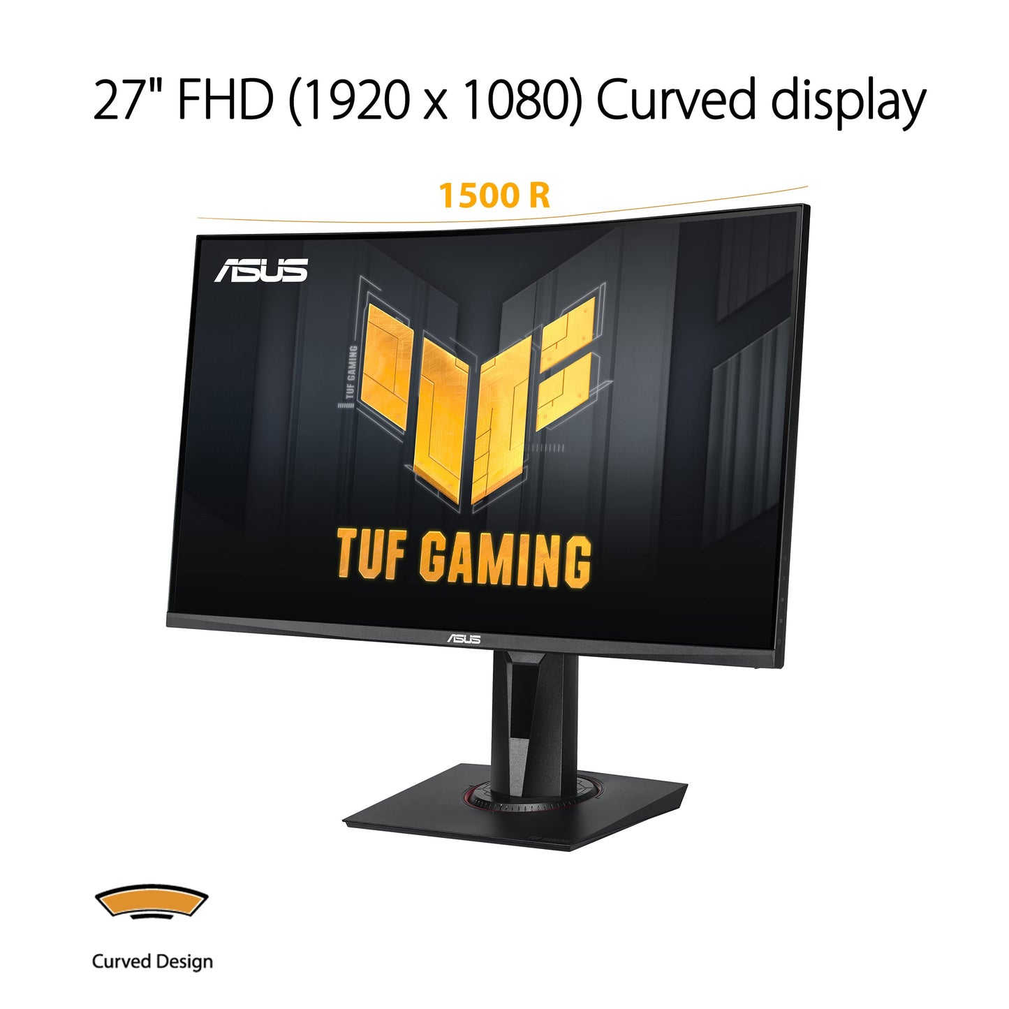 ASUS TUF Gaming VG34VQL1B, 34 Inch UWQHD Curved Monitor, 165 Hz, 1 ms MPRT, FreeSync Premium, DisplayHDR 400, VA Panel, 21:9, 3440 x 1440, DisplayPort, HDMI, USB, Ergonomic, Black