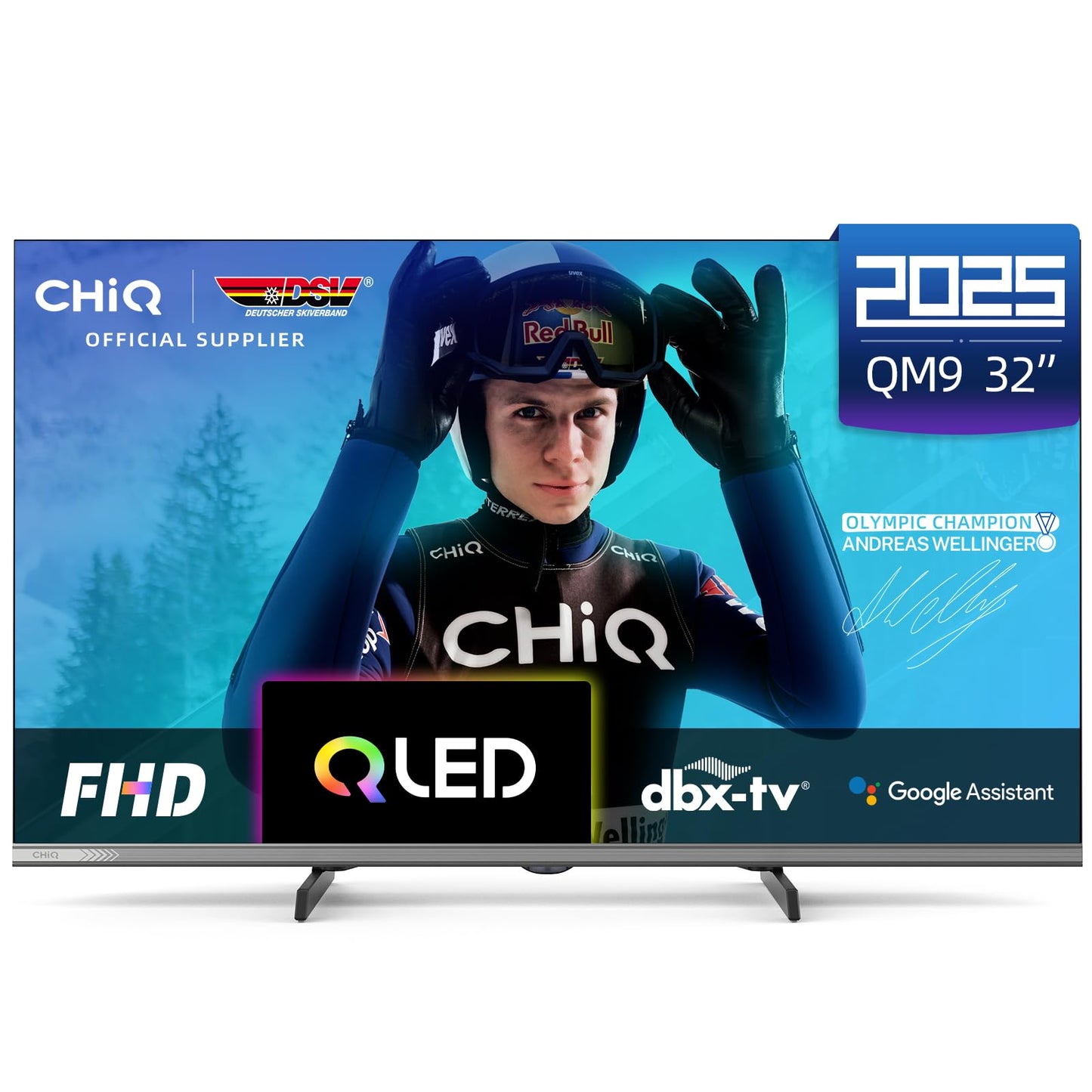 CHIQ L40FT 40 Zoll, Full HD, (100 cm) Smart Fernseher, HDR10, Dolby Audio & DBX-tv, Triple Tuner DVB-C/T2/S2, Integrierter Chromecast, Metall Randlos Design