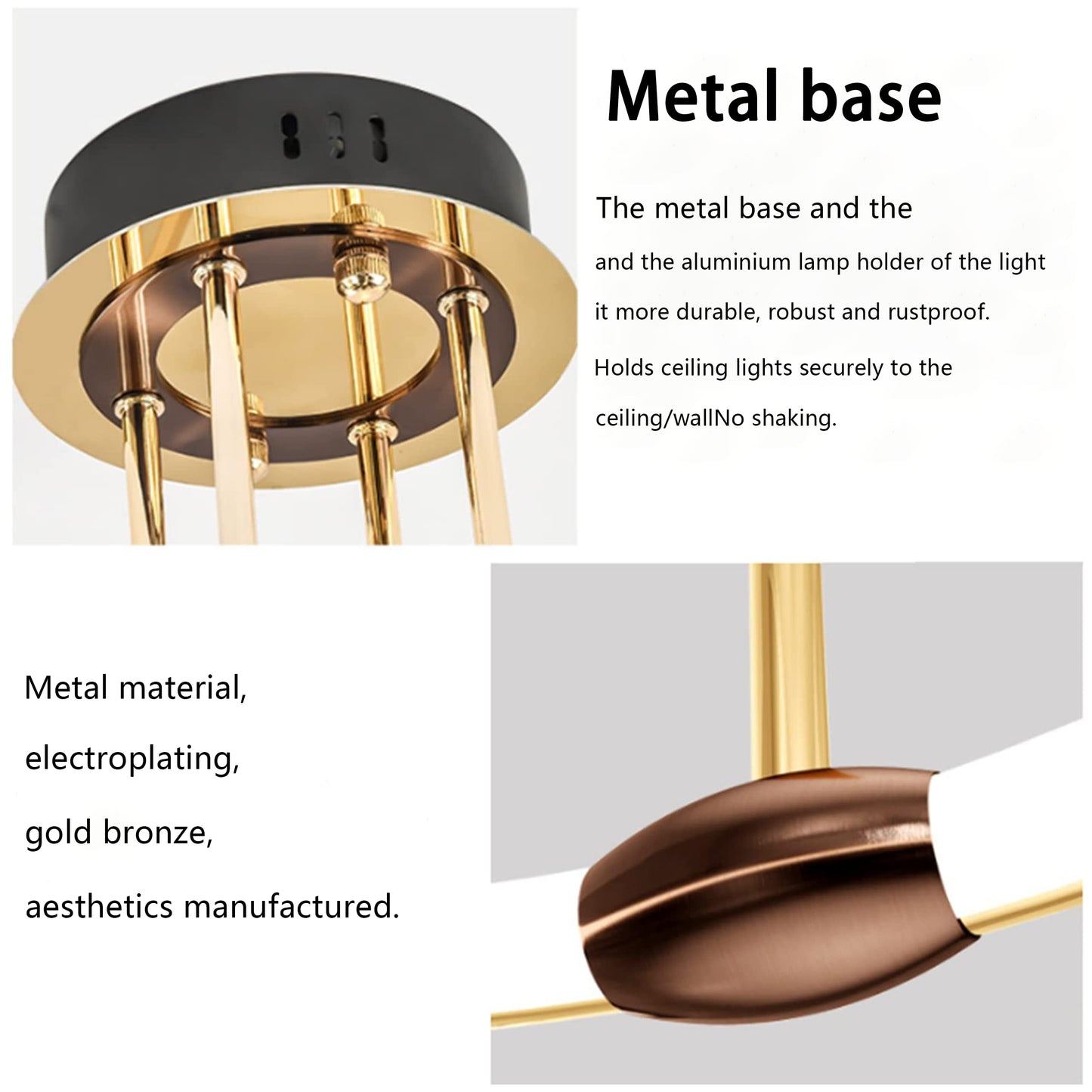 LED Deckenleuchte Modern Design Deckenlampen Gold 5-Ring Lampen Dimmbar Wohnzimmerlampe mit Fernbedienung, Aluminium Led Beleuchtung für Wohnzimmer Schlafzimmer Küche Esszimmer Büro 93cm, 108W…