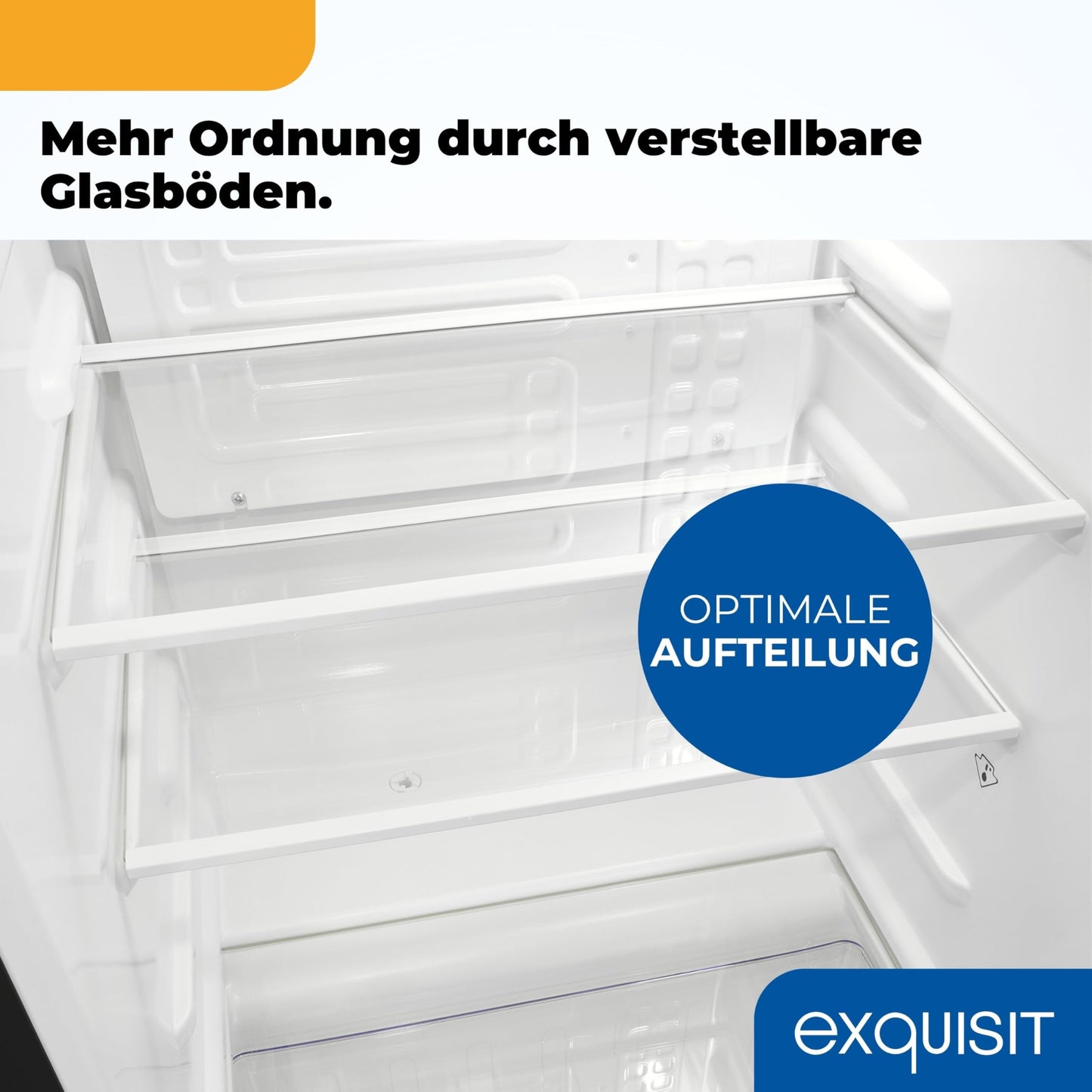 Exquisit KS585-V-091E Full-Room Refrigerator, 75 Litres, Freestanding, Small and Compact, 45 cm Wide, LED Interior Lighting