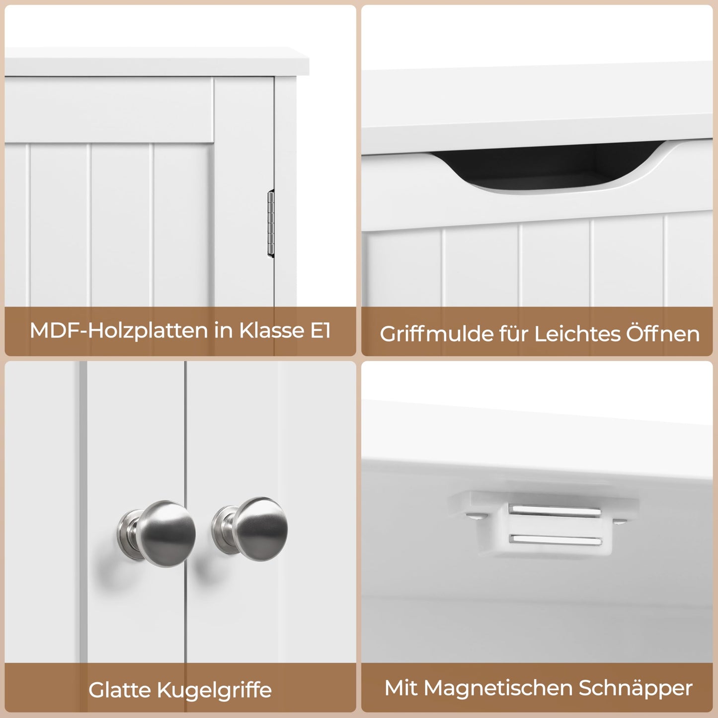 Yaheetech Bathroom Cabinet Floor Cabinet with 4 Drawers and 2 Doors Bathroom Cabinet Floor Cabinet with Height-Adjustable Shelf for Bathroom Living Room Hallway Kitchen White