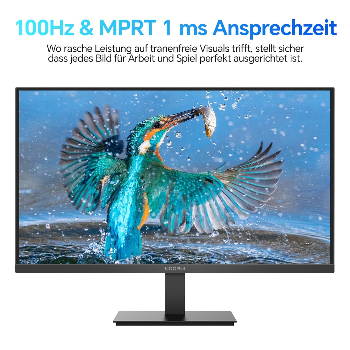 KOORUI E2711F 27 Inch Monitor, FHD 1920 x 1080 100Hz PC Monitor, Adaptive Sync HDMI 1.4, Eye Care Screen, -5° ~ 15° Tilt, VESA 100 x 100 mm