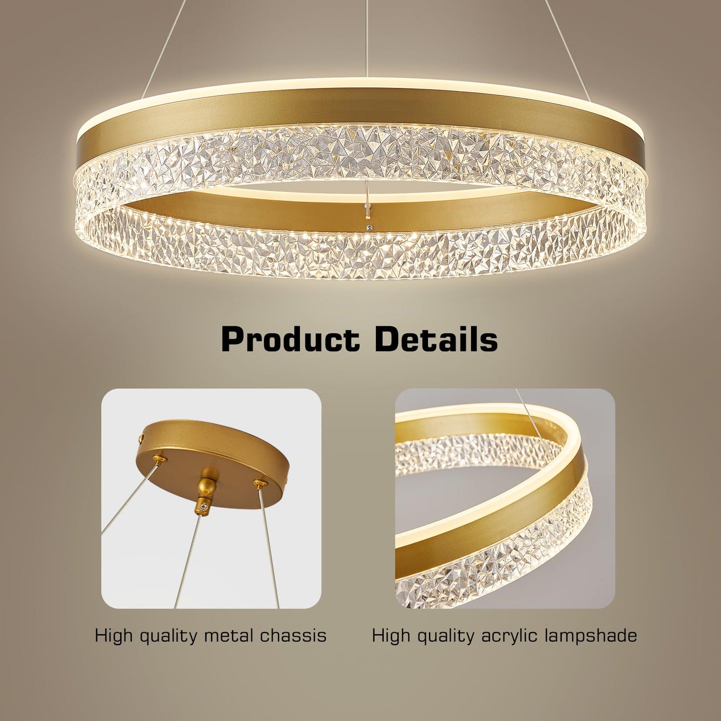 KSIBNW 3 Ringen Moderne LED Hängelampe Esstisch,45W LED Hängeleuchte & Pendelleuchten Höhenverstellbar für Esszimmer Wohnzimmer,Dimmbar Hängeleuchte Aluminium Mit Fernbedienung,3000K-6500K,Schwarz