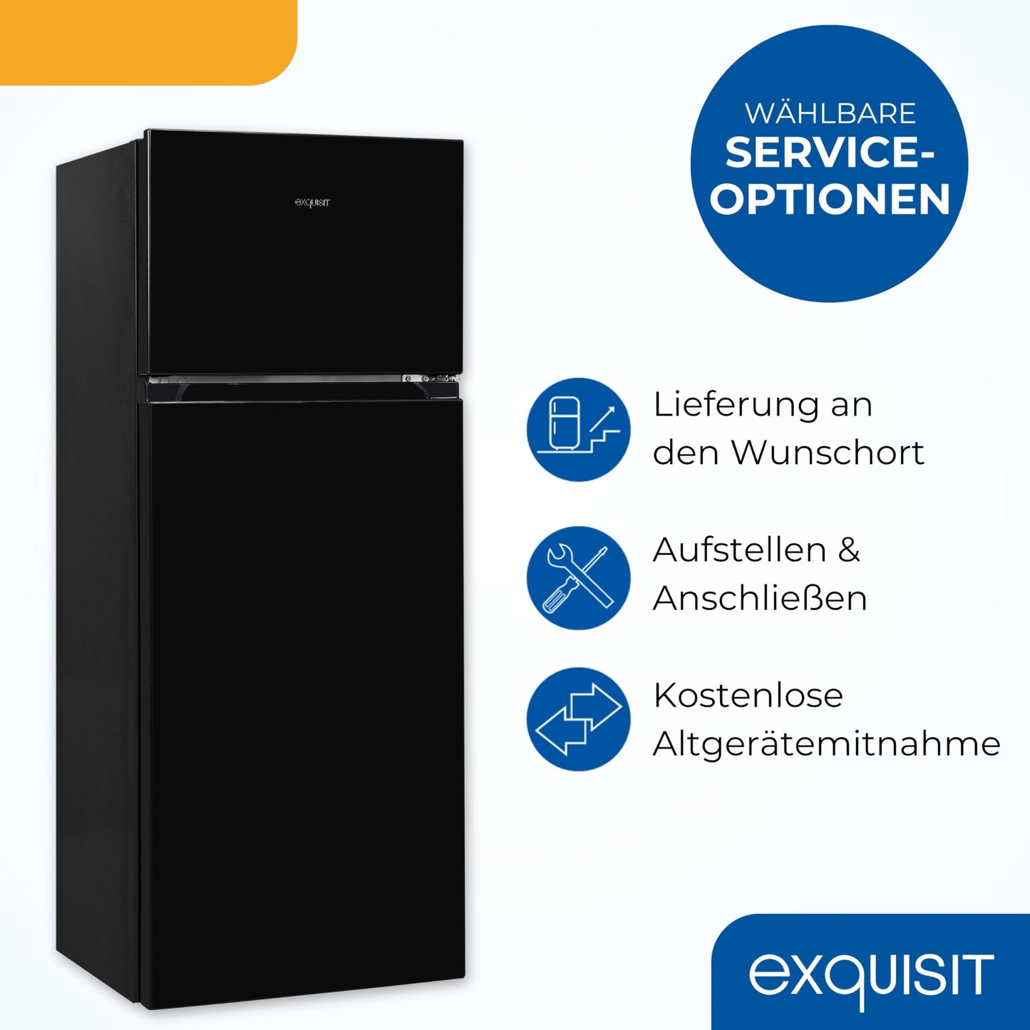 Exquisit KGC5270-45-040E Fridge-Freezer, 143 cm Height, Fridge Freezer, 4-Star Freezer, 206 Litres, Inoxlook