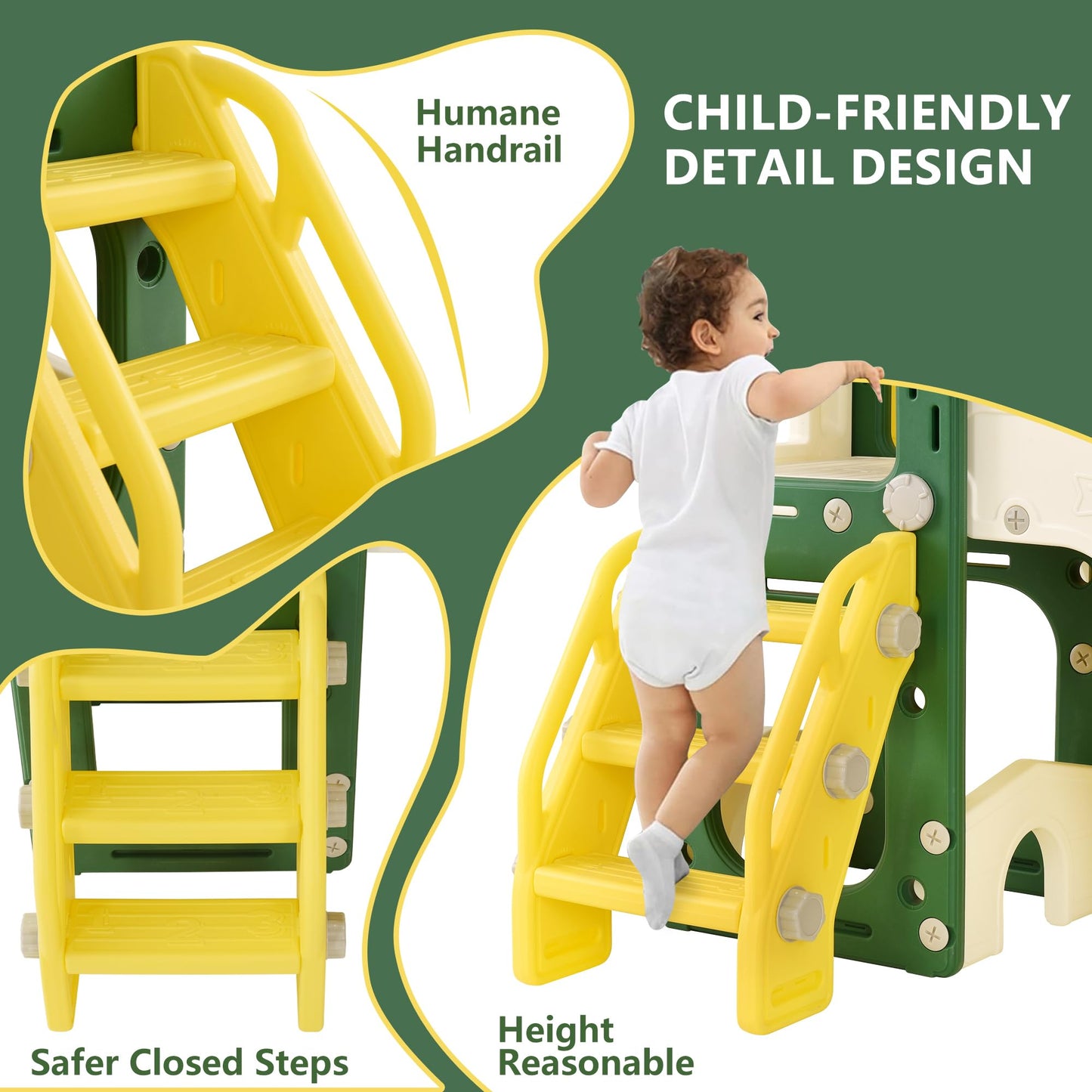 Kinderrutsche, Babyschaukel, 4 in 1, mit Schaukeln, Treppen, Gleiten, Basketballgestellen, Spielplatz für drinnen und draußen, multifunktionale Rutsche (Rosa, Kaninchen)