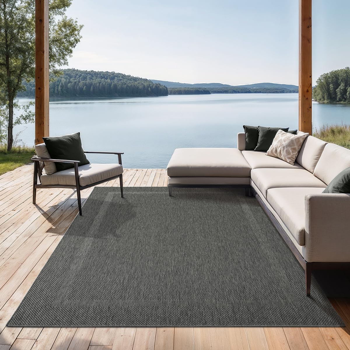 the carpet Mistra - Moderner In- und Outdoor Teppich, perfekt für das Wohnzimmer, Schlafzimmer oder die Terrasse, Wetterfest, langlebig und pflegeleicht, Natur, 300 x 400 cm