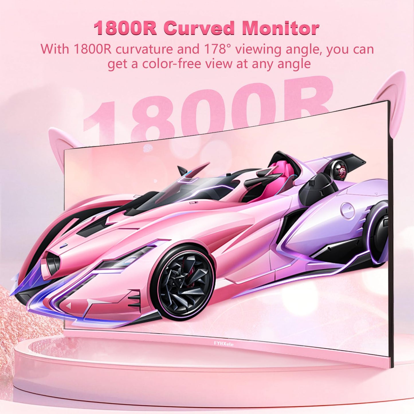 FYHXele Gaming Monitor 24 Inch 180Hz 1080P IPS 1ms MPRT PC Monitor Built-in Speaker Support 144hz/165hz/180hz Freesync Premium Display Eye Care DisplayPort1.4 HDMI2.1 VESA