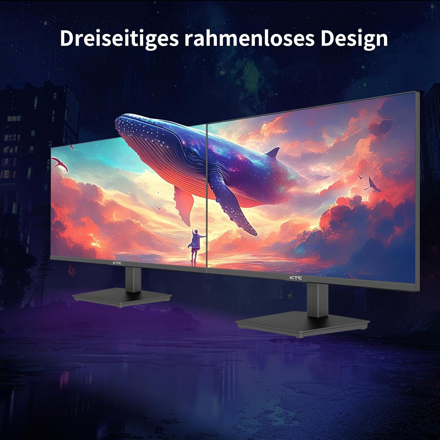 KTC 32 Zoll Monitor Curved 1000R, 2K WQHD (2560x1440p) 240Hz Gaming Monitor, 1ms, Adaptive Sync, 122% sRGB, 4000:1 Kontrast, 2 x DP 1.4 (240Hz), 2 x HDMI 2.0 (144Hz), Unterstützung von Tilt und VESA