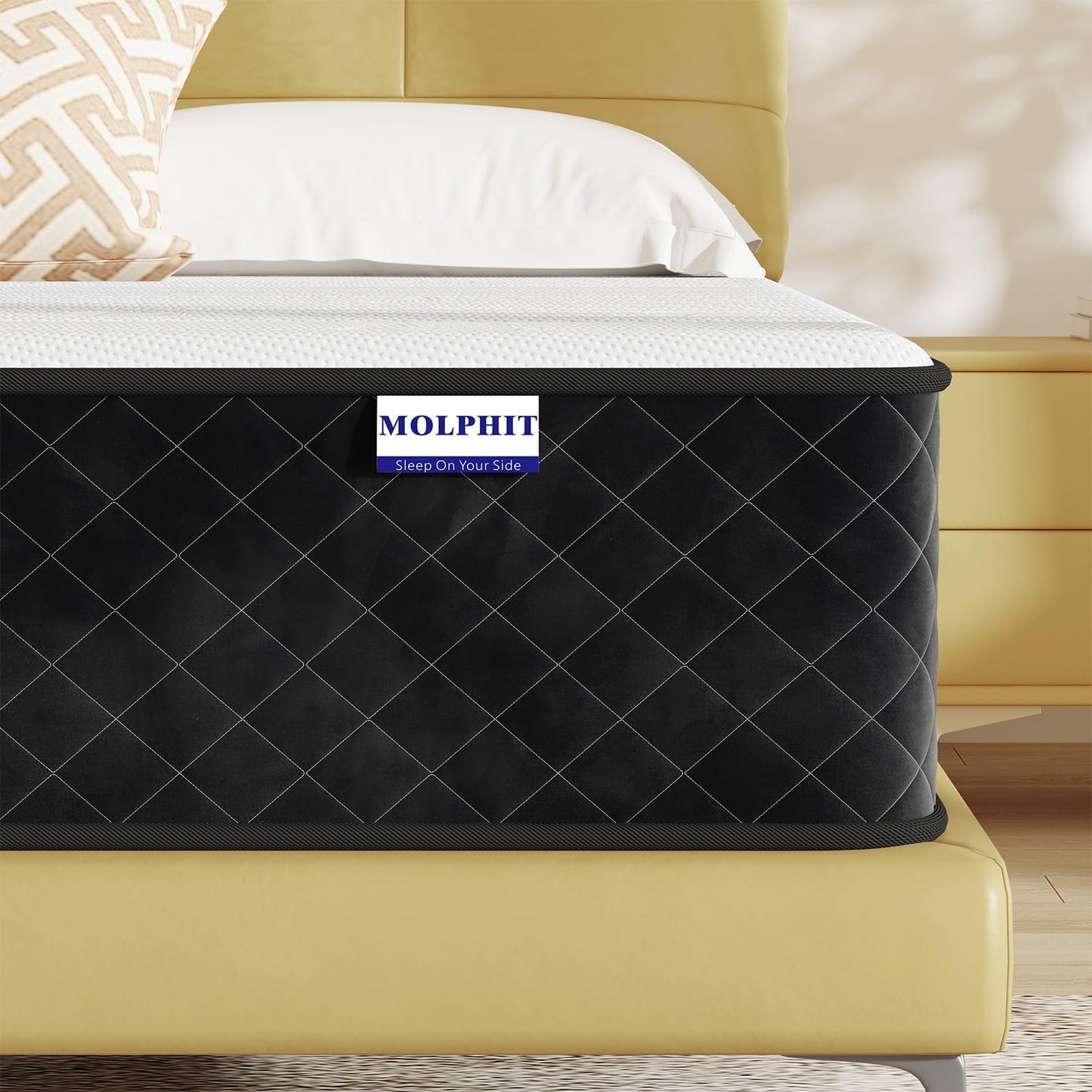 MOLPHIT Mattress 140 x 200 cm, Height 25 cm, Oeko-Tex Certified, Hardness H3 and H4, 7-Zone Pocket Spring Mattress with Comfort Foam, Fabric with Soft, Durable and Skin-Friendly, 140 x 200 x 25 cm