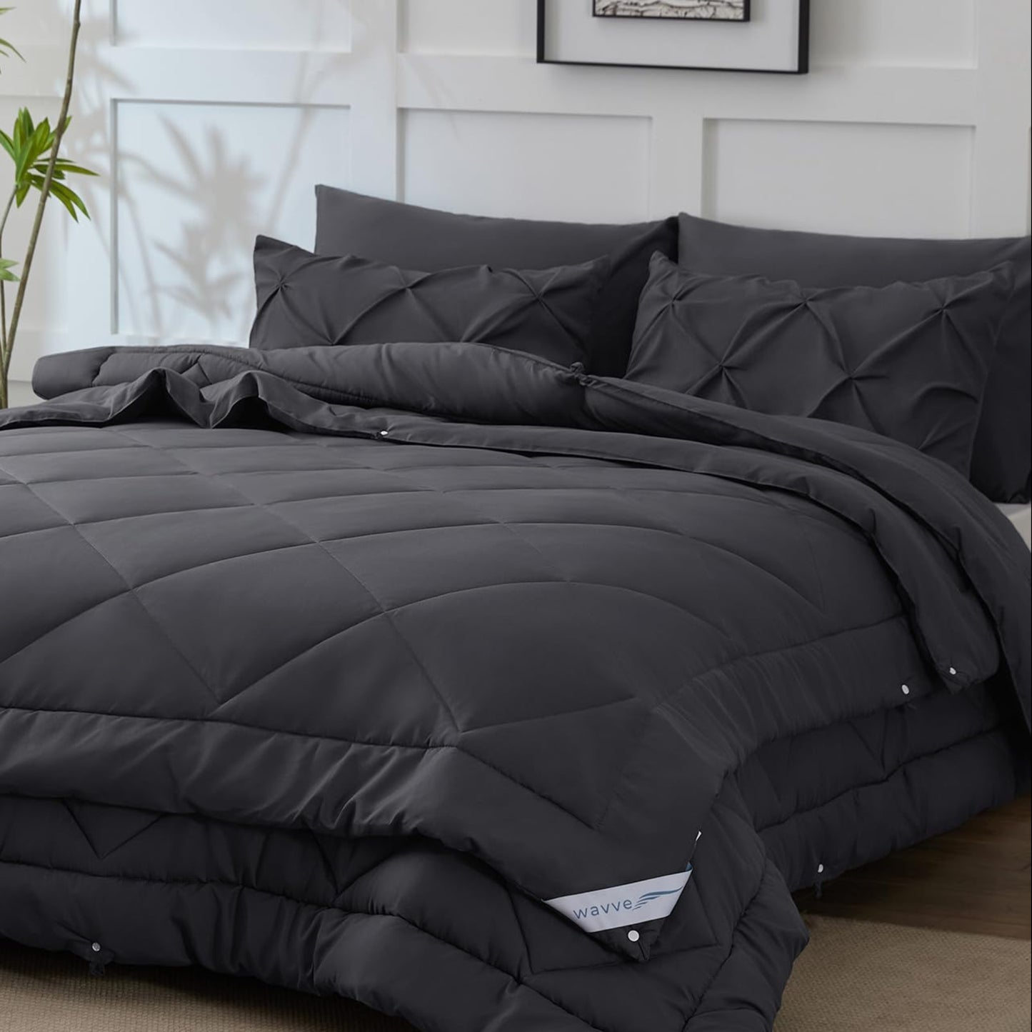 WAVVE Duvet 135 x 200 cm 4 Seasons 2-Piece Grey - All Season Duvet 135 x 200 cm 300 g/m² Summer Duvet 135 x 200 150 gsm = Winter Duvet 450 gsm, Quilt 200 x 135 cm for Four Seasons/Summer/Winter