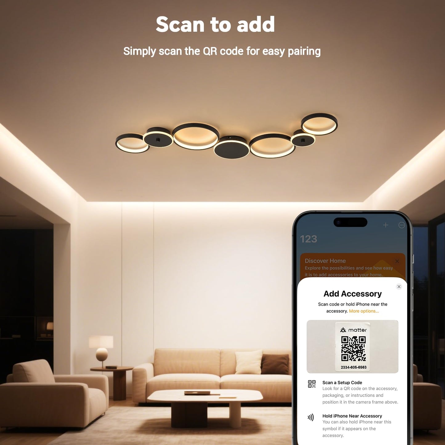 BAYHT Deckenleuchte LED Wohnzimmerlampe Weiße Runde LED Deckenlamp Dimmbar 62W 5300LM mit Fernbedienung 3000K-6500K Geeignet für Wohnzimmer, Deckenleuchte Schlafzimmer