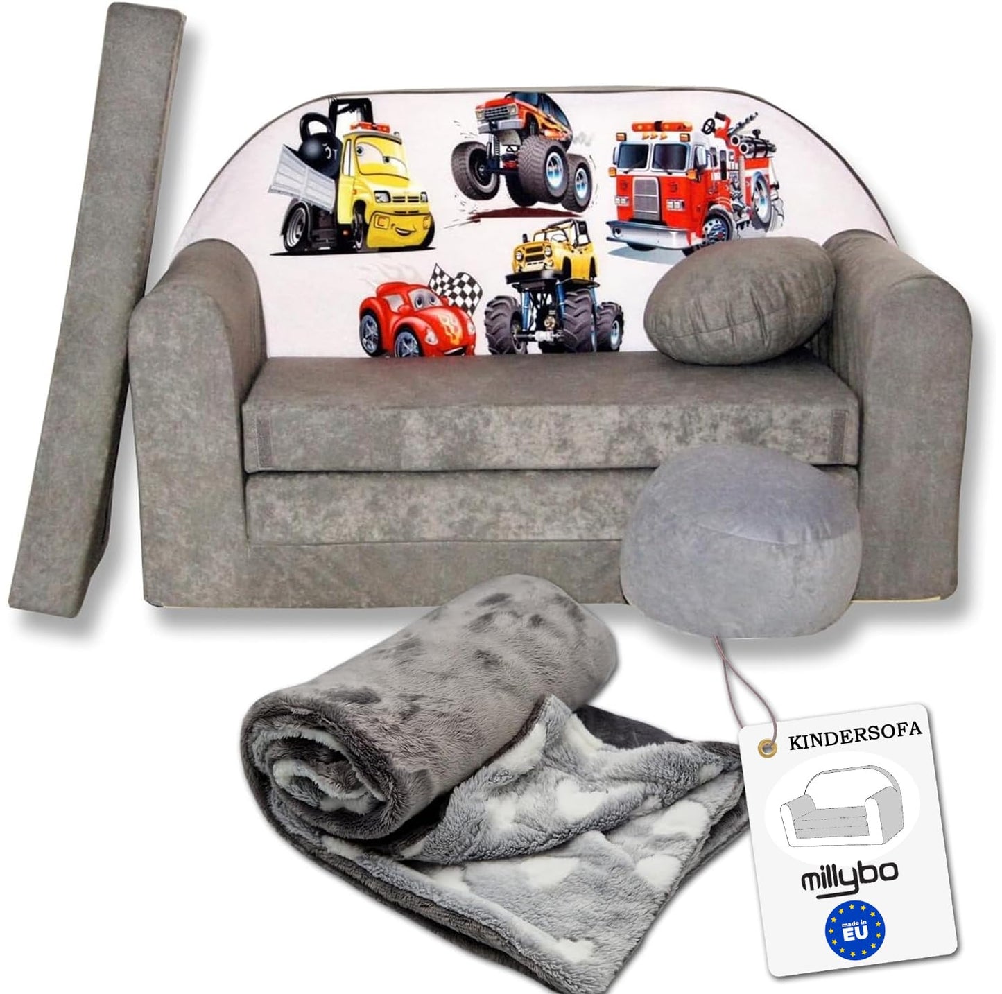 Children's Sofa with Sleep Function Foldable 3-in-1 Children's Sofa Play Sofa with Bed Function Girls Boys Bean Bag Mini Sofa Bed Children's Room Sleeping Chair (A39)