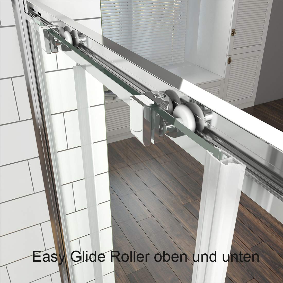 Heilmetz Duschkabine 80x90 cm Eckeinstieg Duschabtrennung Schiebetür Duschtür Nische Duschkabinen Glastür Schiebetür 5mm ESG Sicherheitsglas Doppel Schiebetür Duschtür - Höhe 185cm