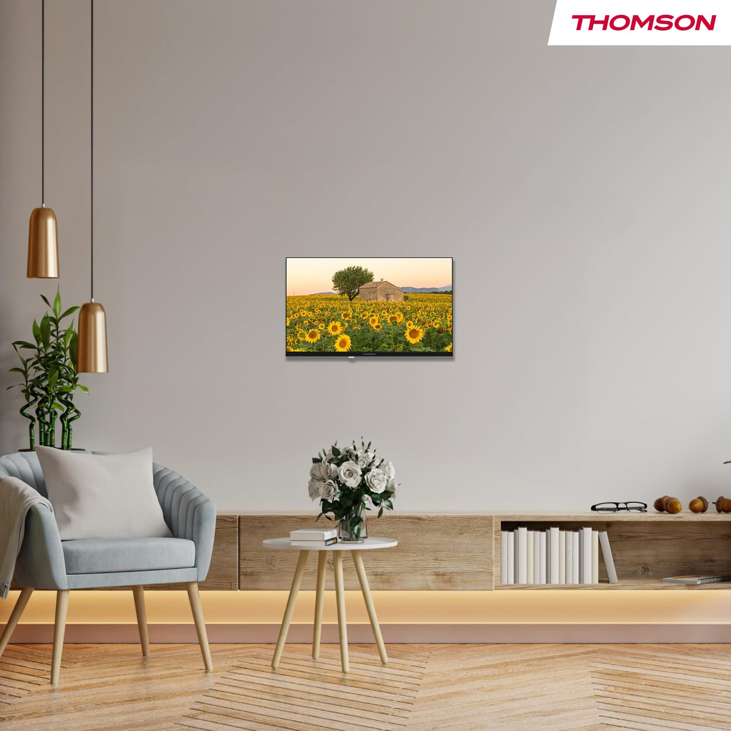 Thomson 43 Zoll (109 cm) 4K Ultra HD Weiß Smart Android TV, Google Assistant, Wi-Fi, Dolby Digital, Bluetooth, Triple-Tuner (Kabel,Satellit,Antenne), HDMI, CI+, A+ Panel – 43UA5S13W