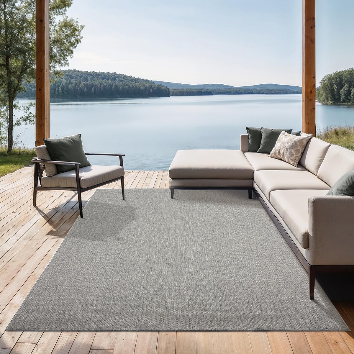 the carpet Mistra - Moderner In- und Outdoor Teppich, perfekt für das Wohnzimmer, Schlafzimmer oder die Terrasse, Wetterfest, langlebig und pflegeleicht, Natur, 300 x 400 cm